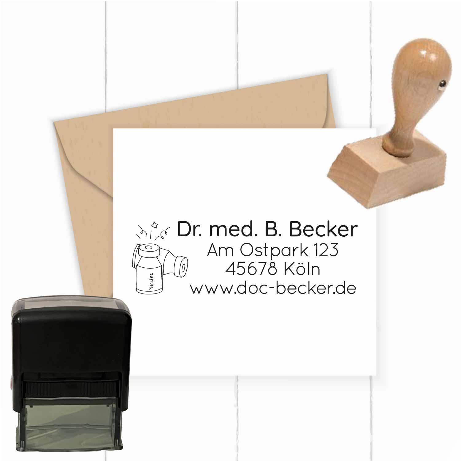 Arztstempel klein & groß – personalisiert für Impfpass & Praxis - ST0424