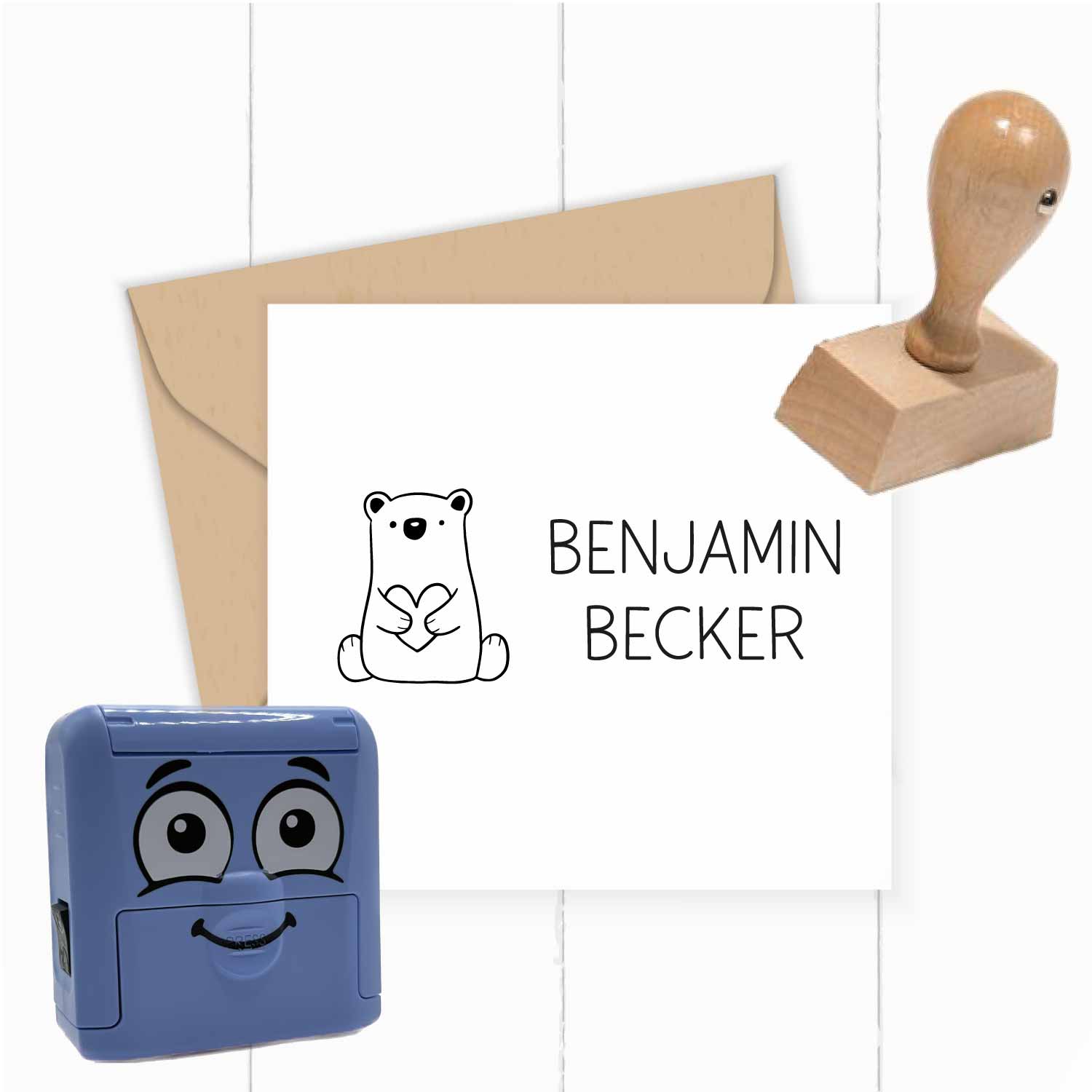 Dein personalisierter Textilstempel „Bär“ | 38 x 14 mm - ST0400