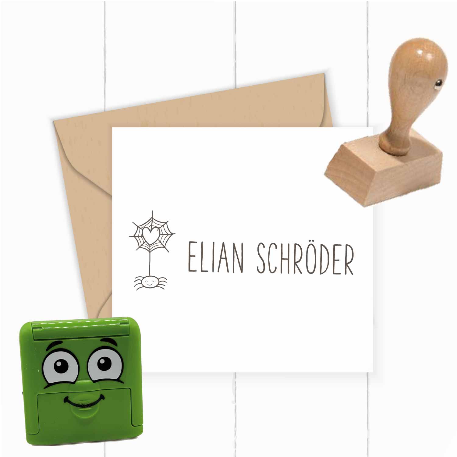 Dein personalisierter Textilstempel „Spinne“ | 38 x 14 mm - ST0403