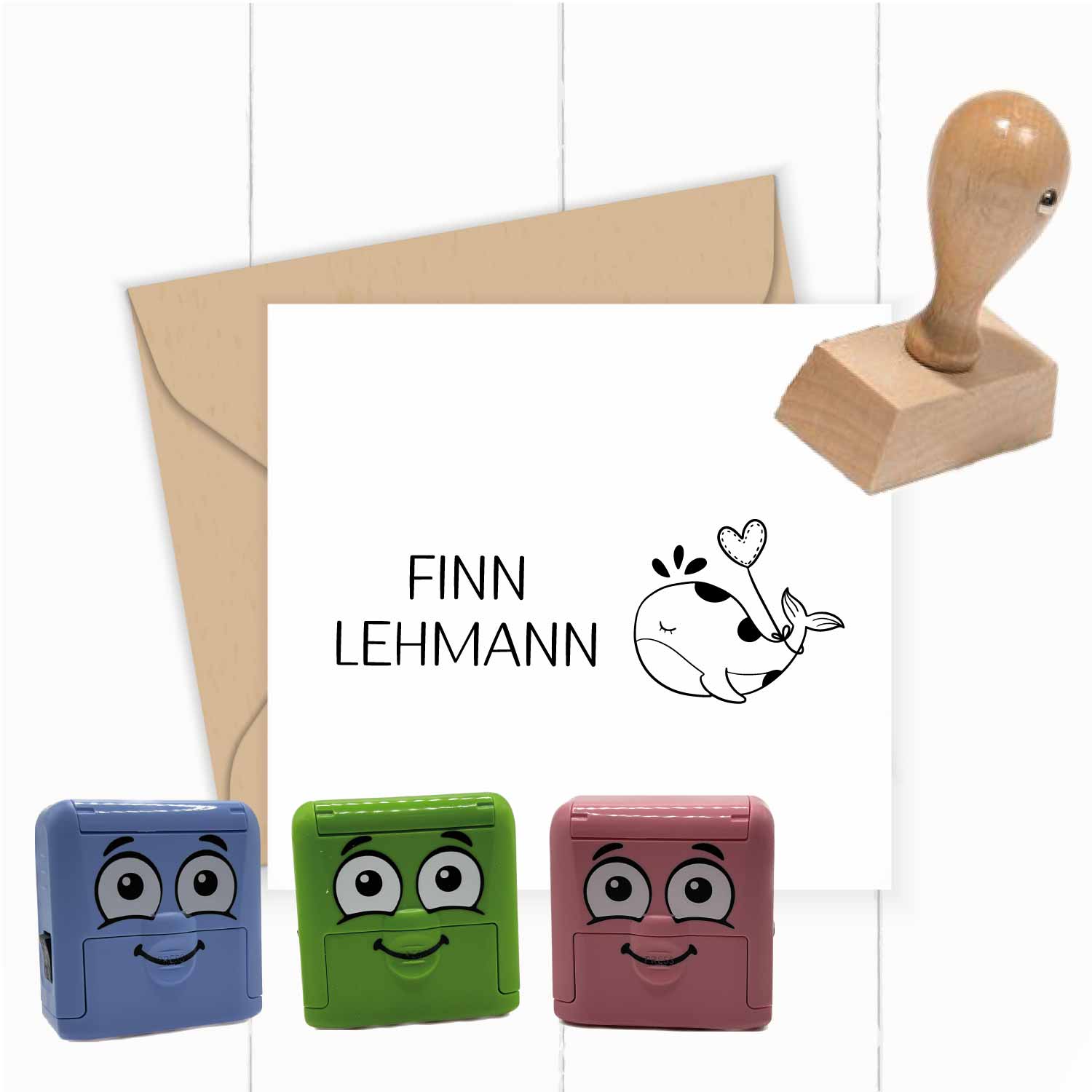 Dein personalisierter Textilstempel „Wal“ | 38 x 14 mm - ST0407