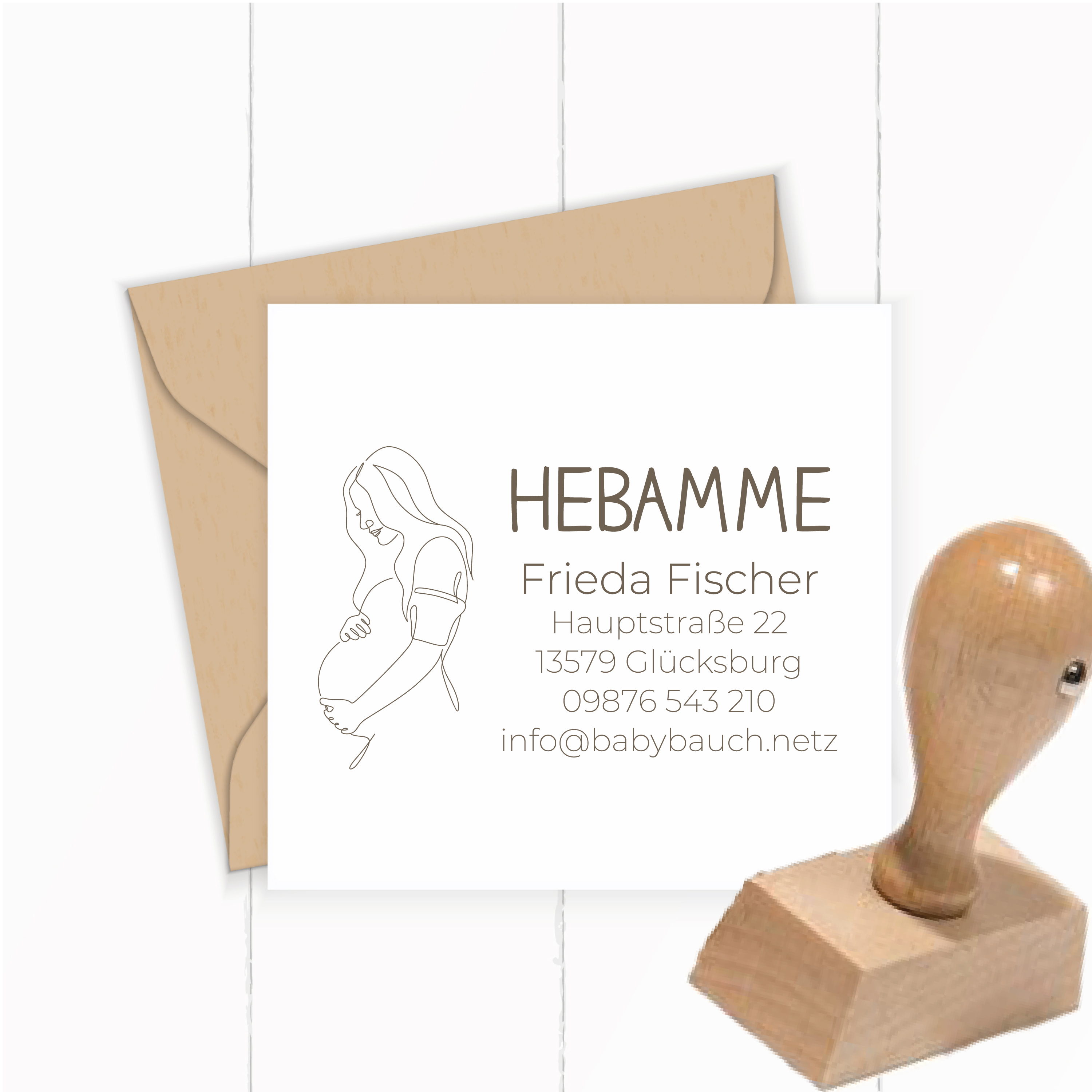 STEMPEL für Hebammen und Geburtshelfer Frieda paßt perfekt ins Mutterpass-Feld - ST0283