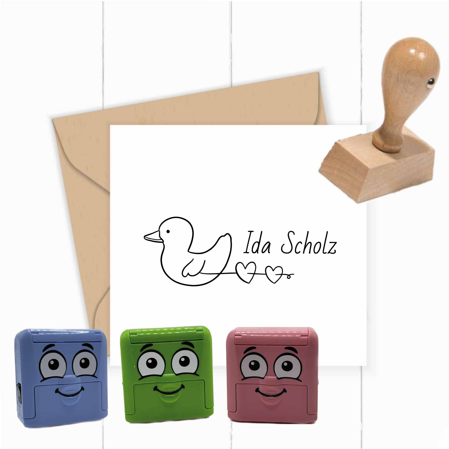 Dein personalisierter Textilstempel „Ente“ | 38 x 14 mm - ST0409