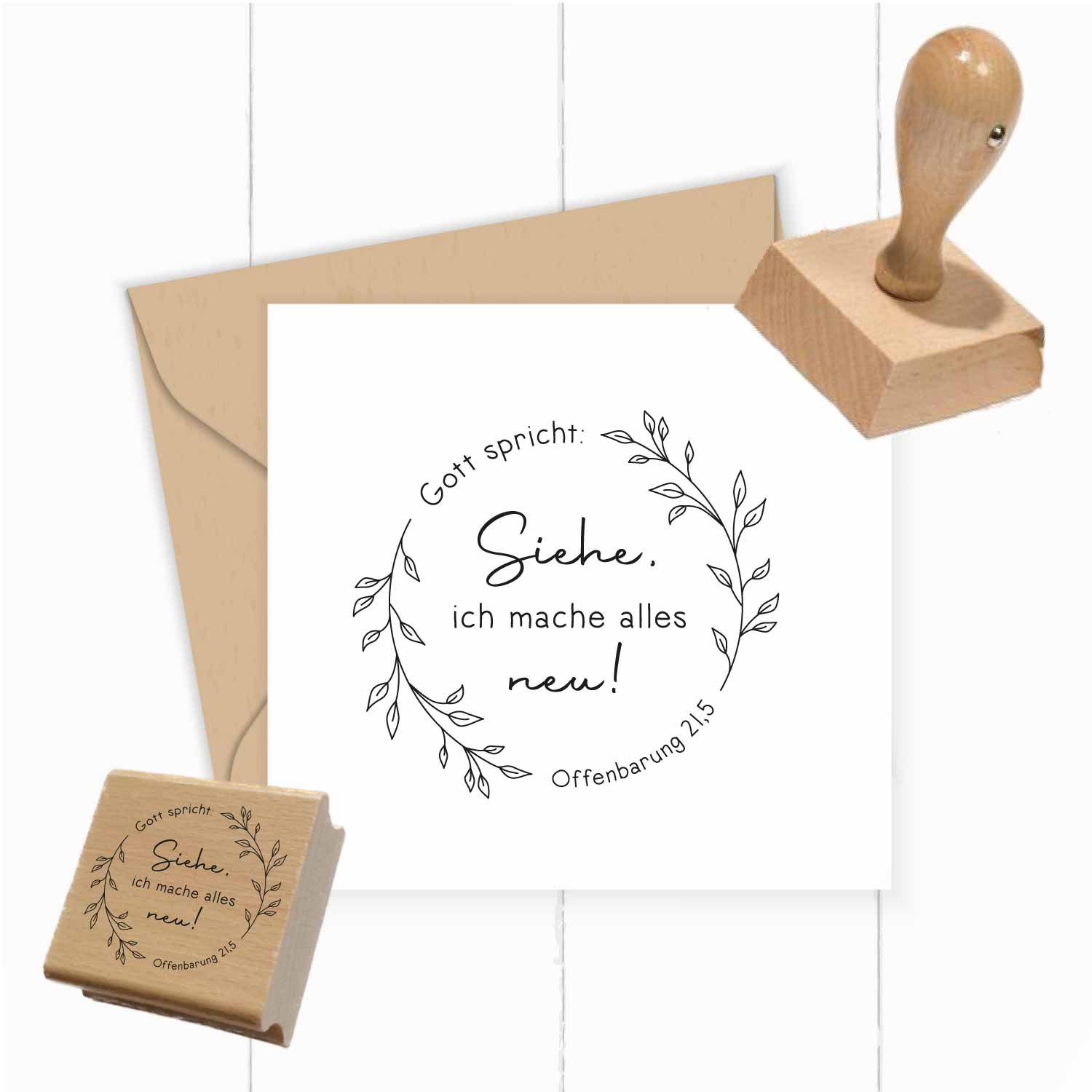 Stempel Jahreslosung 2026 Gott spricht: Siehe, ich mache alles neu! Kranz - ST0365