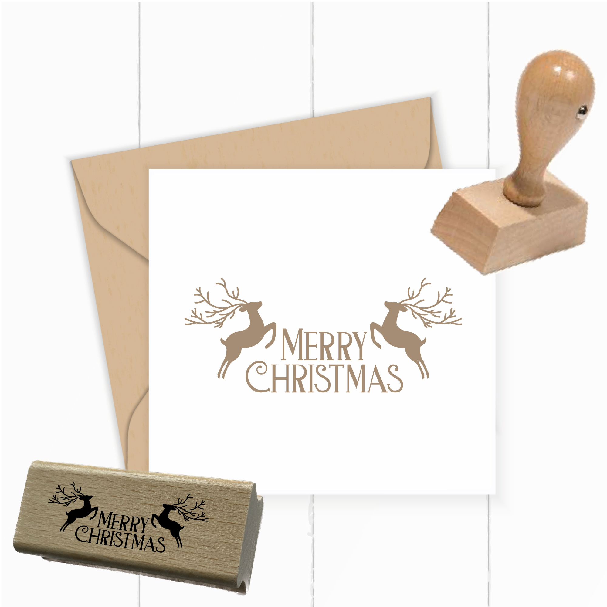 Winterstempel Merry Christmas Hirsche - ST0266