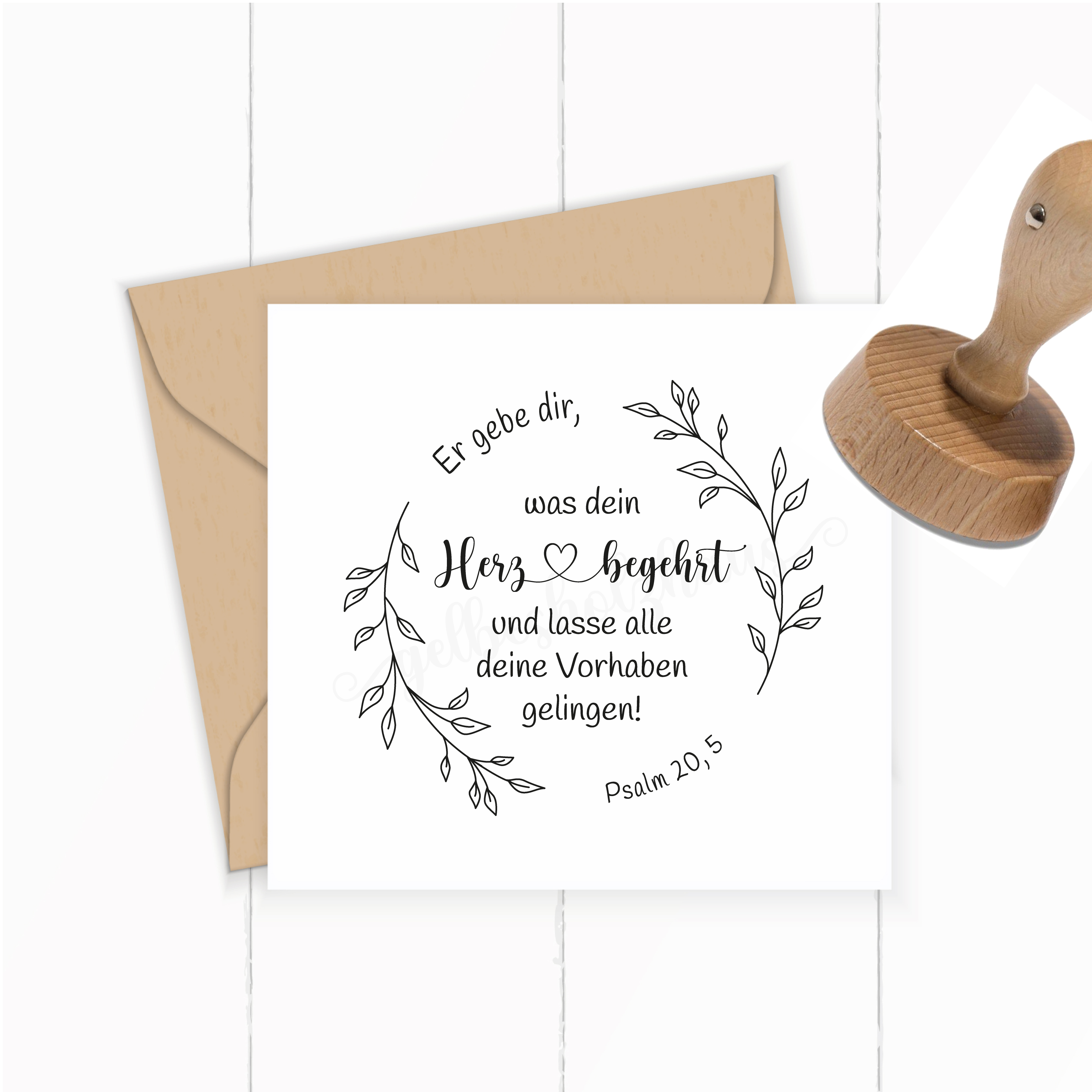 BibelversSTEMPEL - Er gebe dir, was dein Herz begehrt - Psalm 20, 5  - ST0216