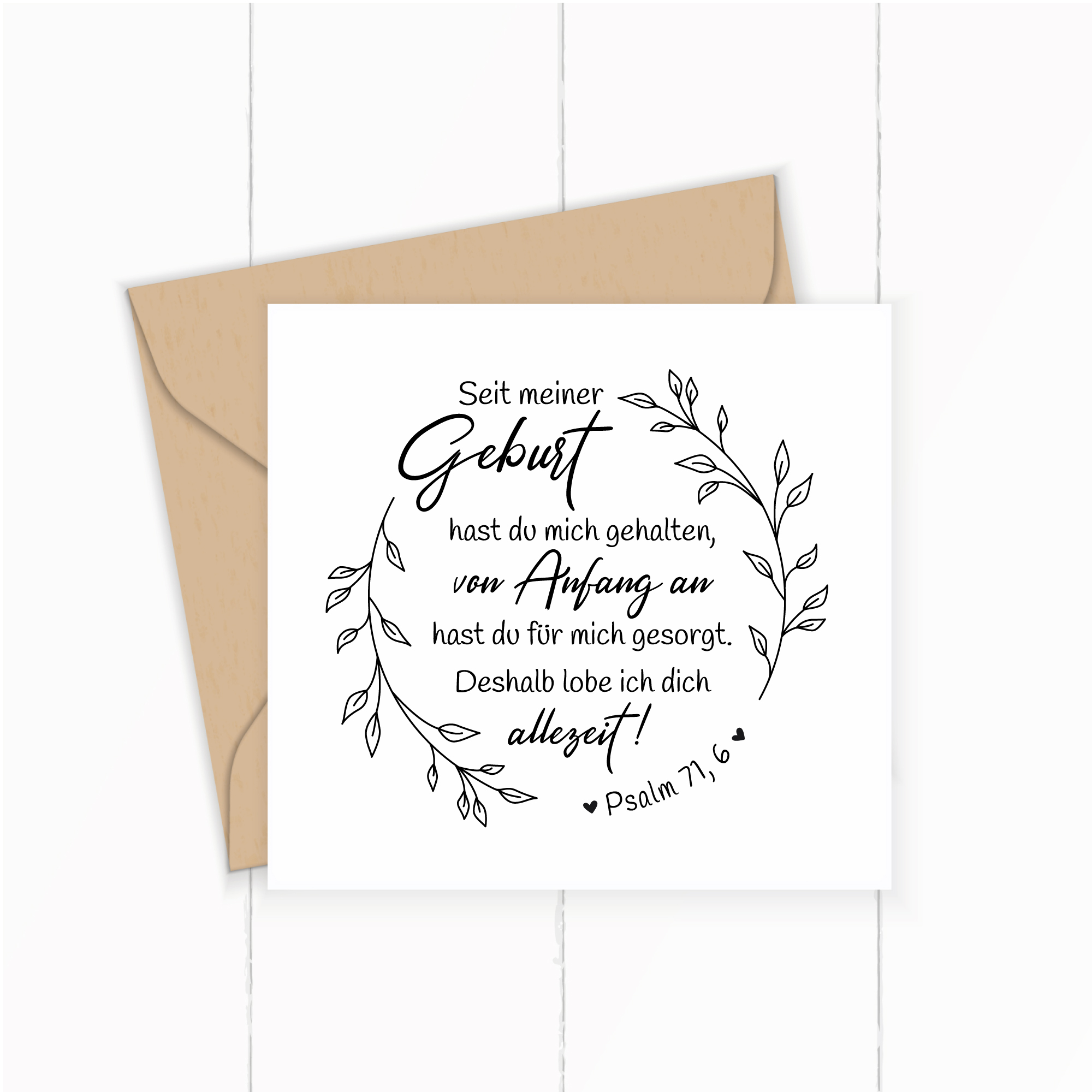Bibelversstempel - Seit meiner Geburt hast du mich gehalten - Psalm 71,6 - ST0239