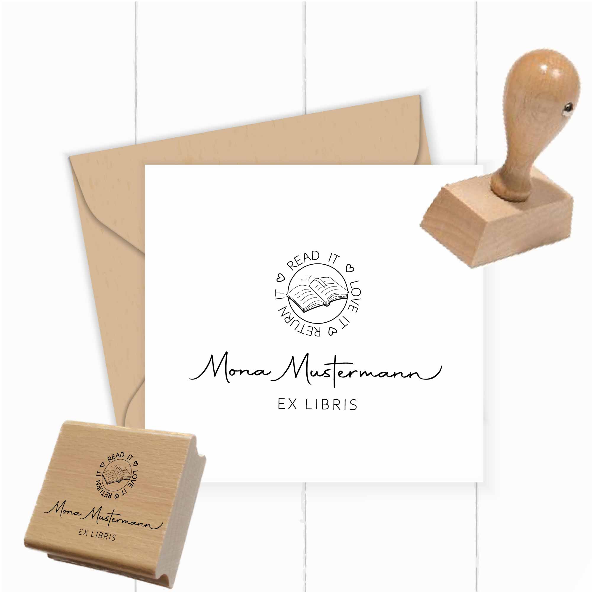 Exlibrisstempel | personalisiert <br>read it ♥ love it ♥ return it - ST0517