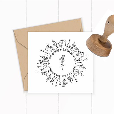 Floraler Bibelvers STEMPEL Römer 12, 12 - Seid fröhlich in Hoffnung - ST0076