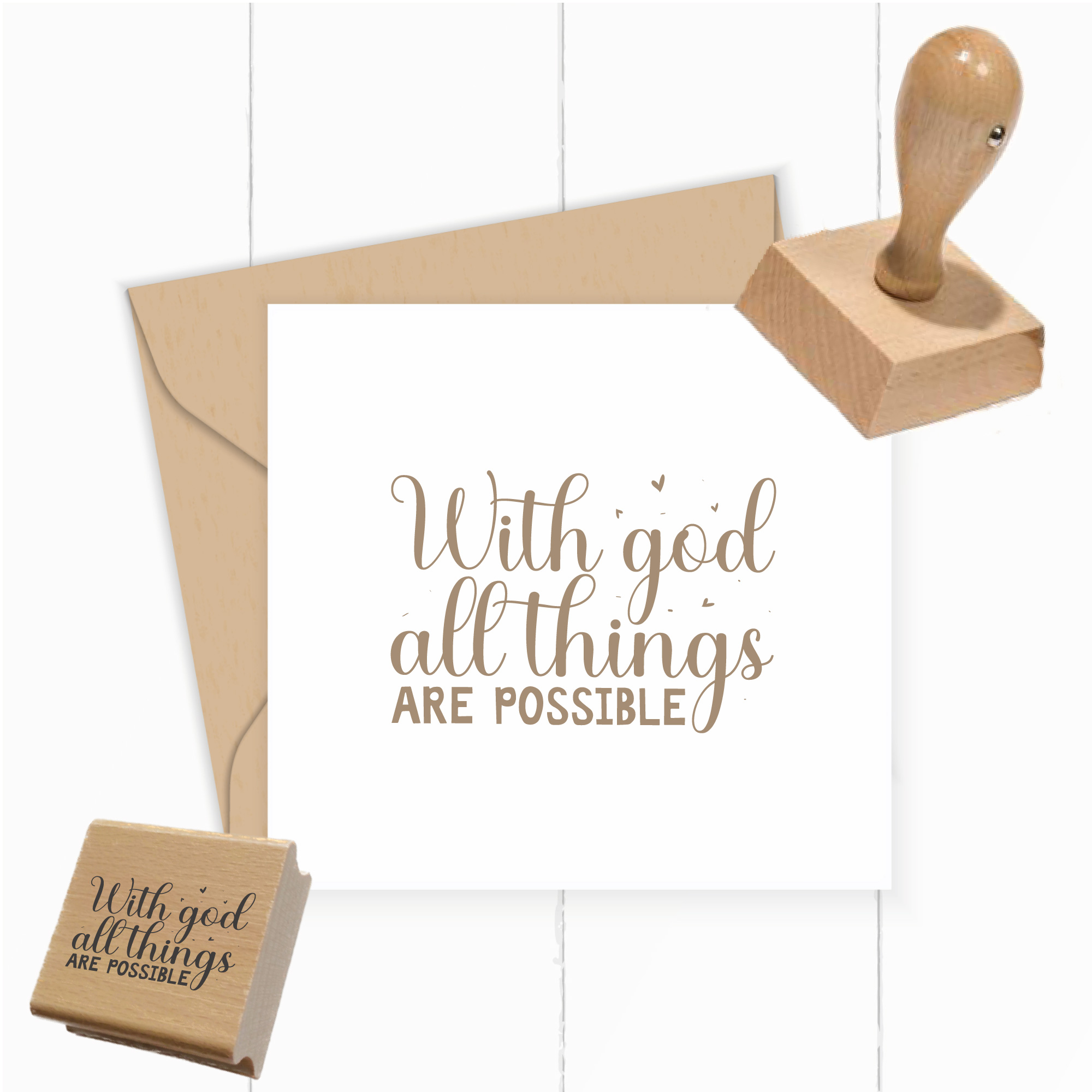 Segensstempel With God all things are possible Christlicher Stempel | Englisch - ST0550