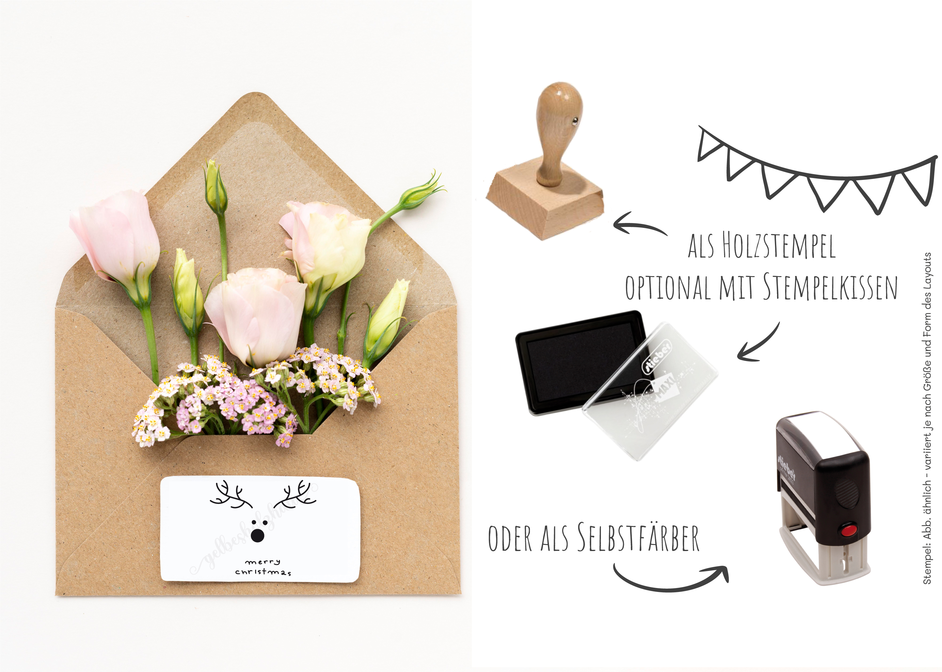 Weihnachts STEMPEL Rentier / Elch "merry christmas"