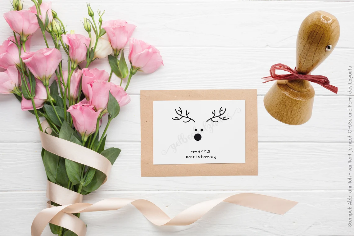 Weihnachts STEMPEL Rentier / Elch "merry christmas"