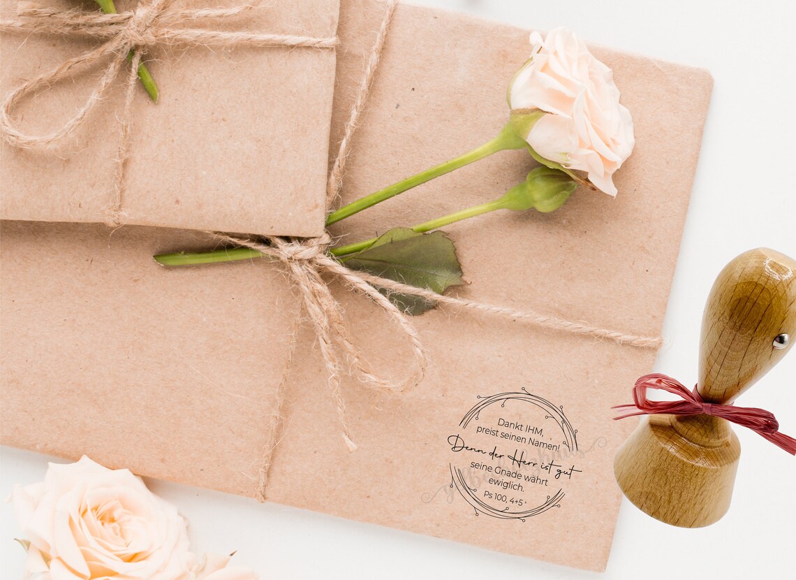 Bibelversstempel - Dankt IHM, preist seinen Namen! Psalm 100,4+5