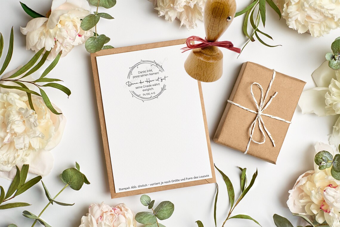Bibelversstempel - Dankt IHM, preist seinen Namen! Psalm 100,4+5