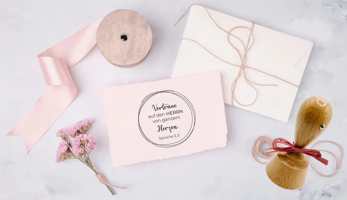 Bibelversstempel - Vertraue auf den HERRN - Sprüche 3,5