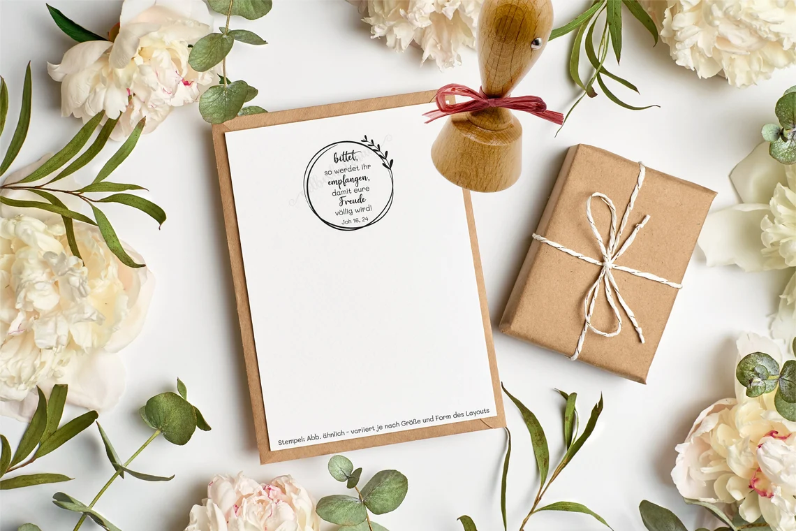 Bibelversstempel - bittet, so werdet ihr empfangen - Johannes 16,24