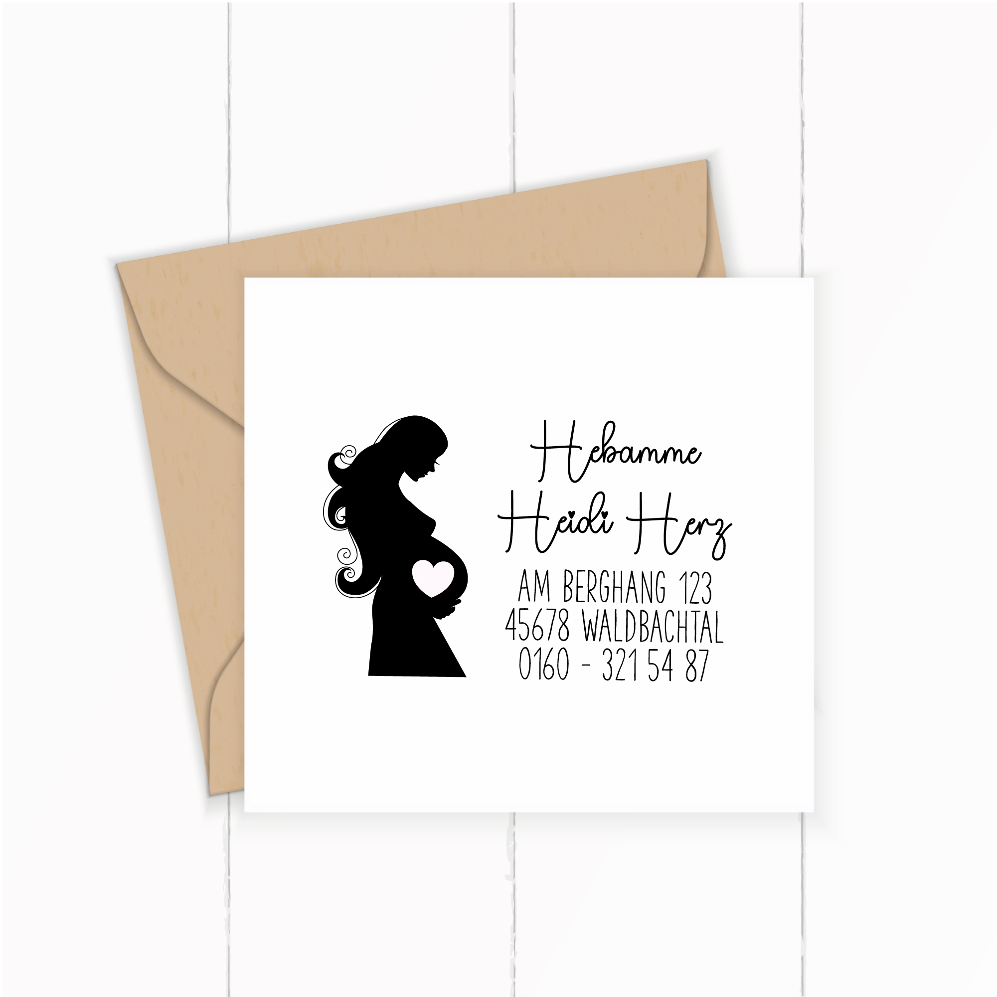 Personalisierter Hebammenstempel "Vorfreude" – passend für den Mutterpass - ST0275