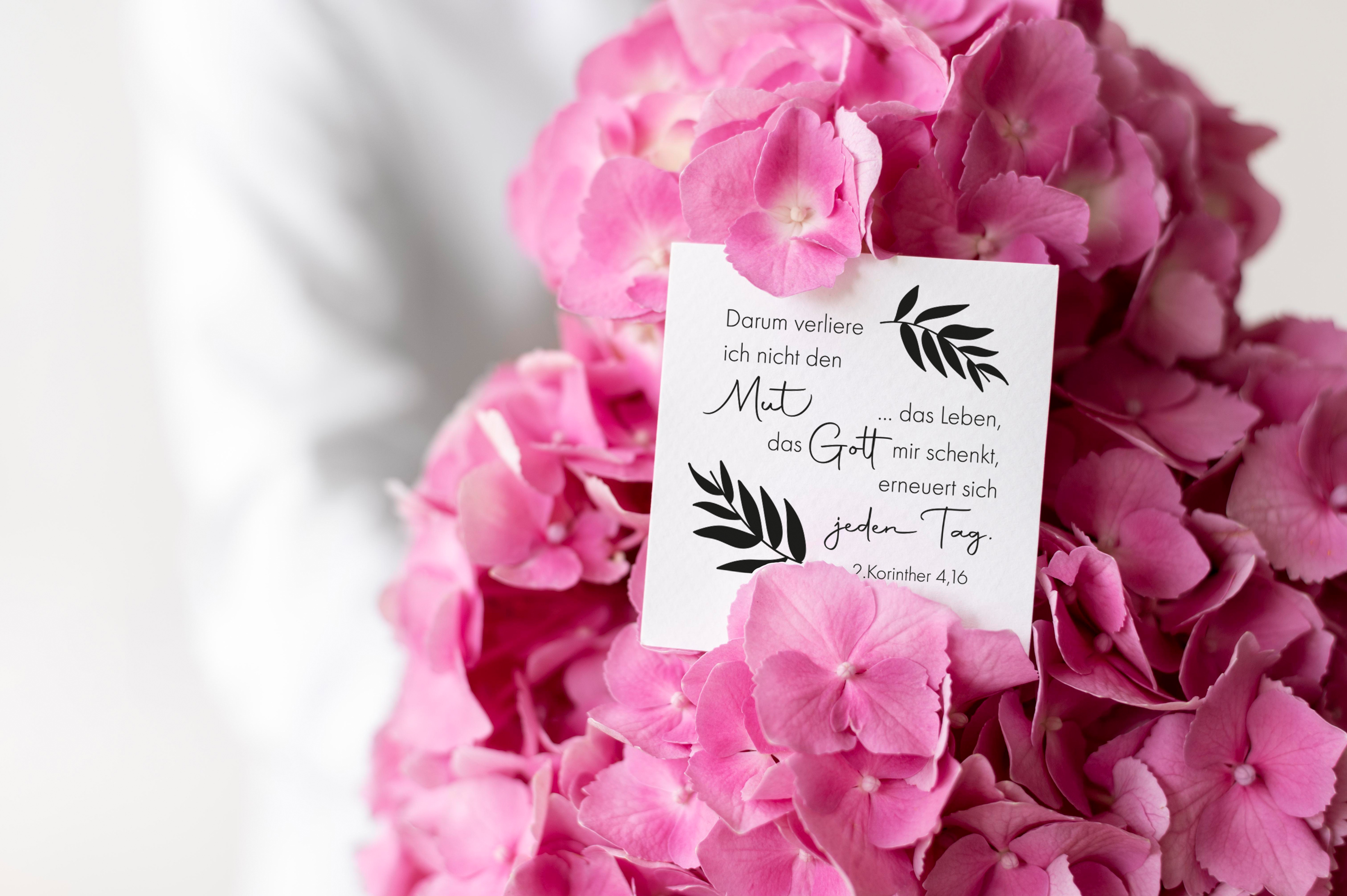 Bibelversstempel Darum verliere ich nicht den Mut - 2. Korinther 4,16