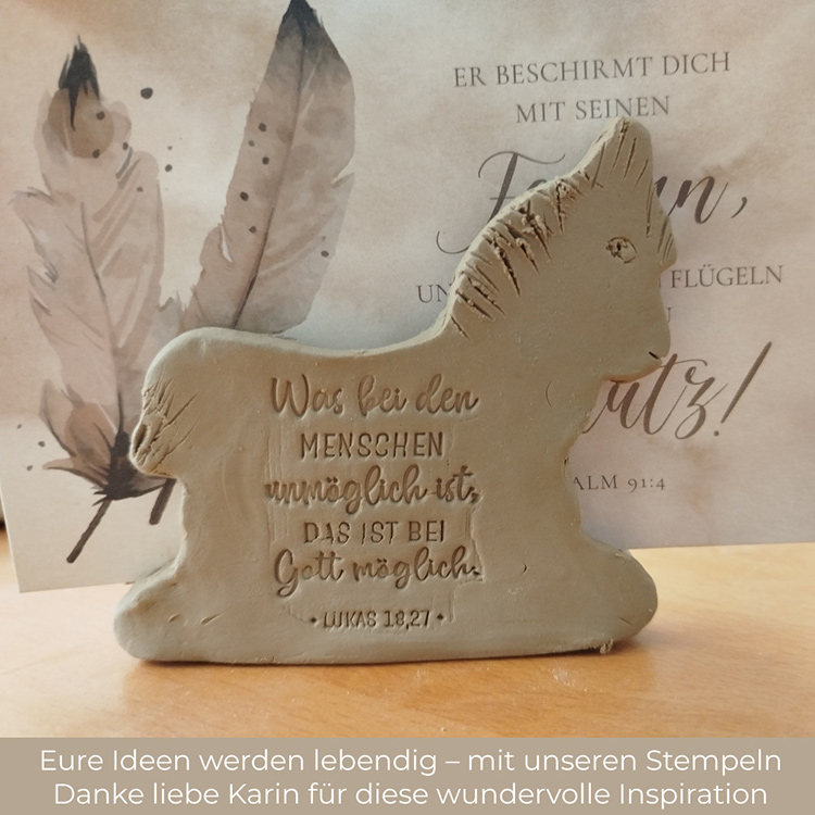 Bibelvers STEMPEL "Lukas 18, 27 - Was bei den Menschen unmöglich ist..."