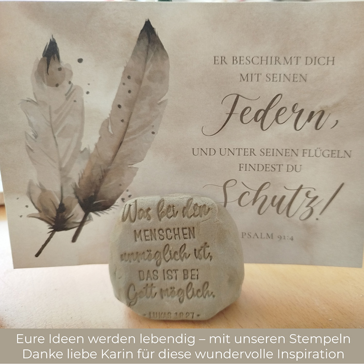 Bibelvers STEMPEL "Lukas 18, 27 - Was bei den Menschen unmöglich ist..."