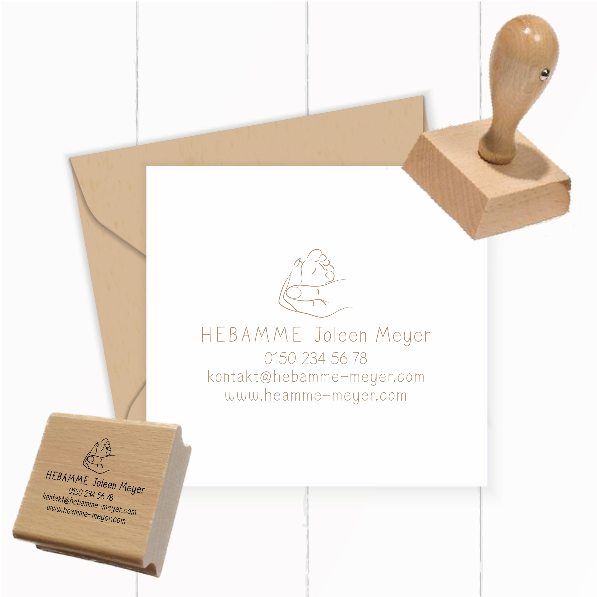Adressstempel für Hebammen & Geburtshelfer "Joleen" – personalisiert  - ST0600