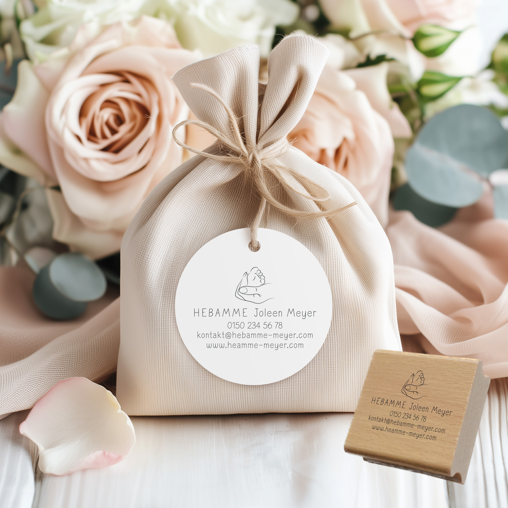 Adressstempel für Hebammen & Geburtshelfer "Joleen" – personalisiert 
