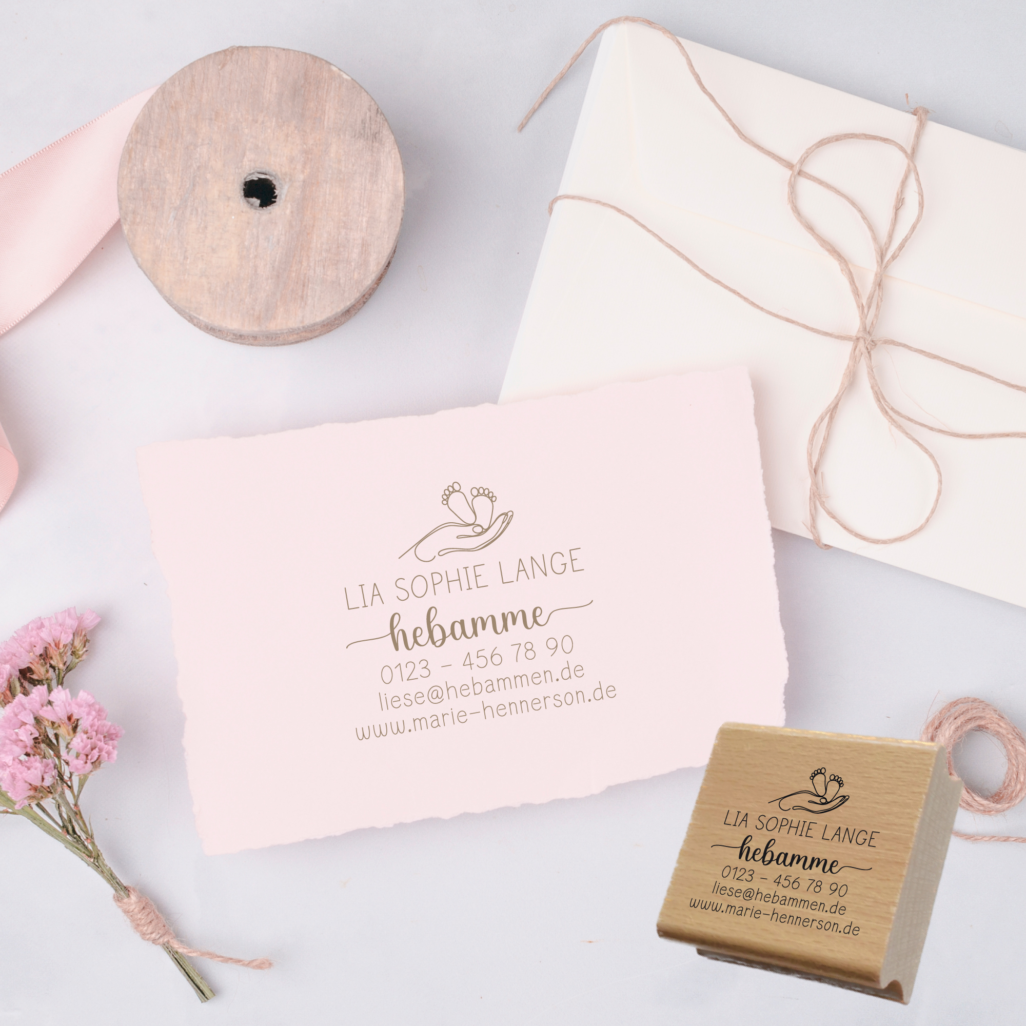 Adressstempel für Hebammen & Geburtshelfer "Lia" – personalisiert