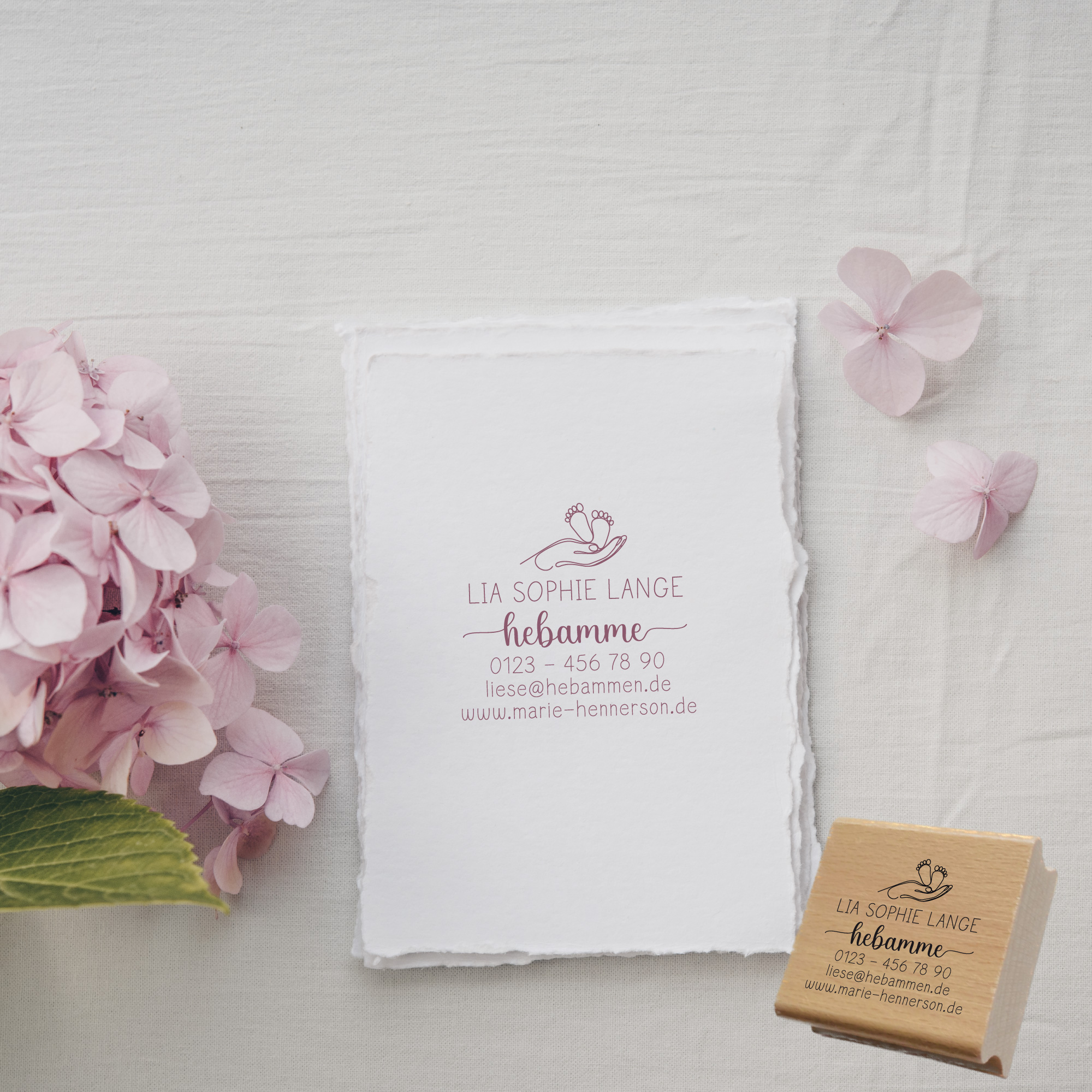 Adressstempel für Hebammen & Geburtshelfer "Lia" – personalisiert