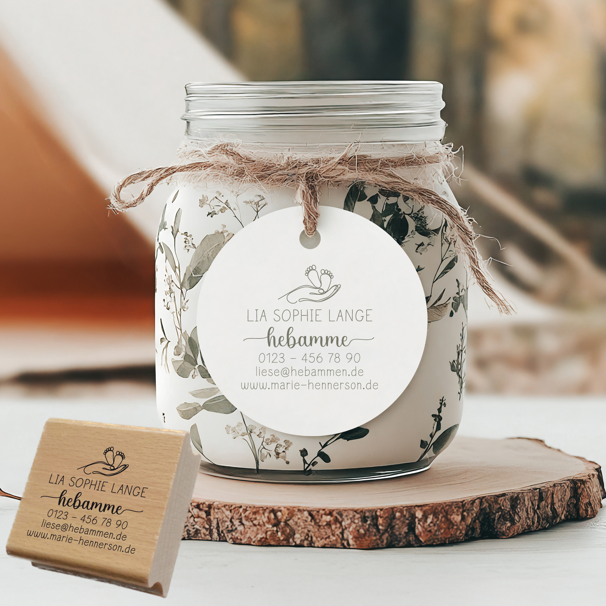 Adressstempel für Hebammen & Geburtshelfer "Lia" – personalisiert