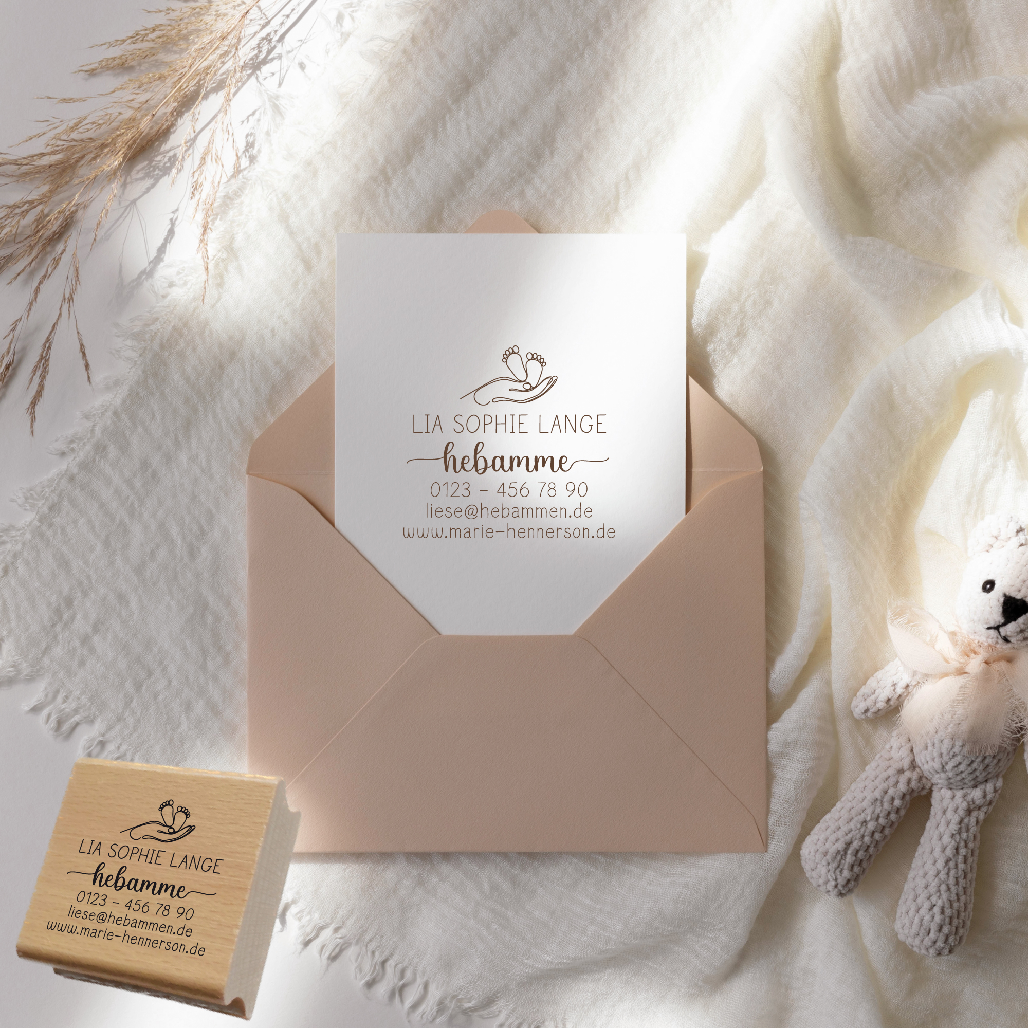 Adressstempel für Hebammen & Geburtshelfer "Lia" – personalisiert