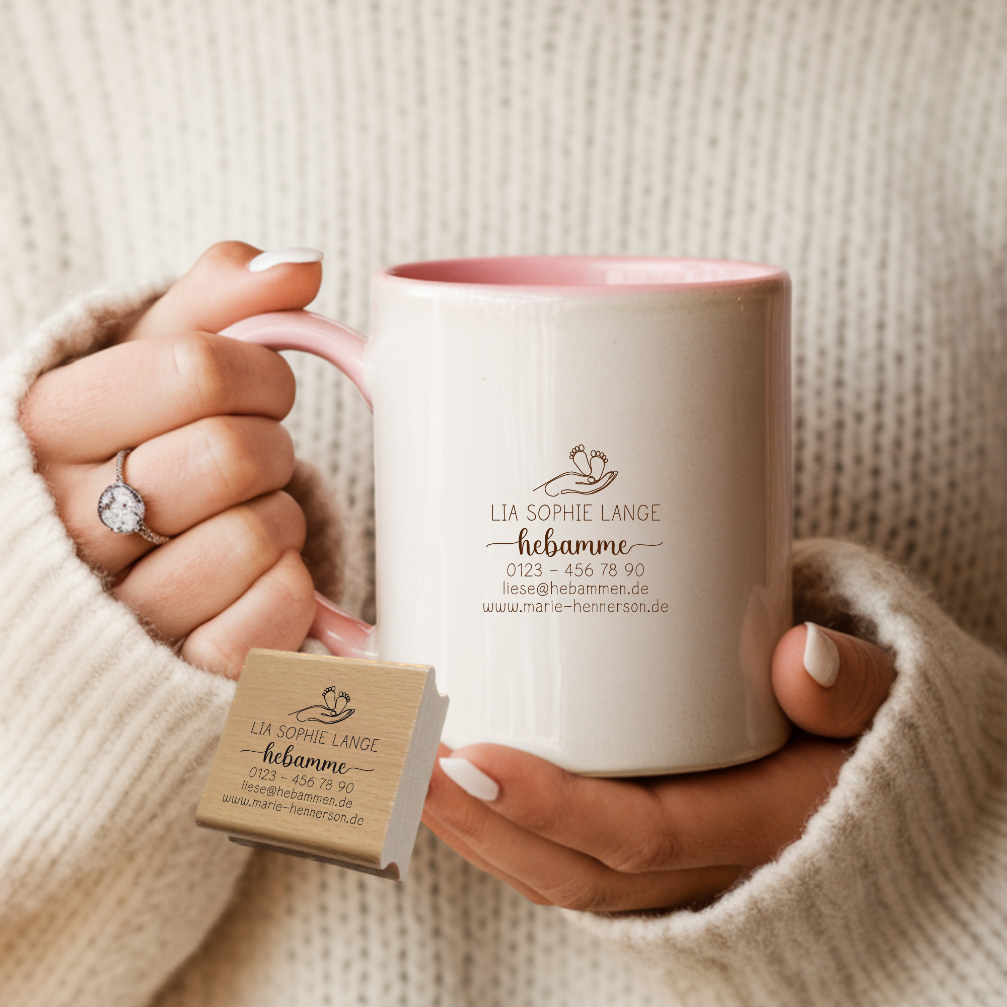 Adressstempel für Hebammen & Geburtshelfer "Lia" – personalisiert