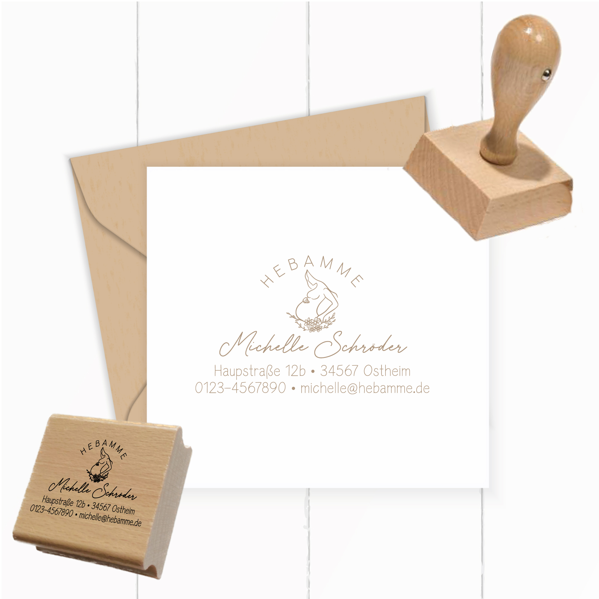 Adressstempel für Hebammen & Geburtshelfer "Michelle" – personalisiert - ST0602