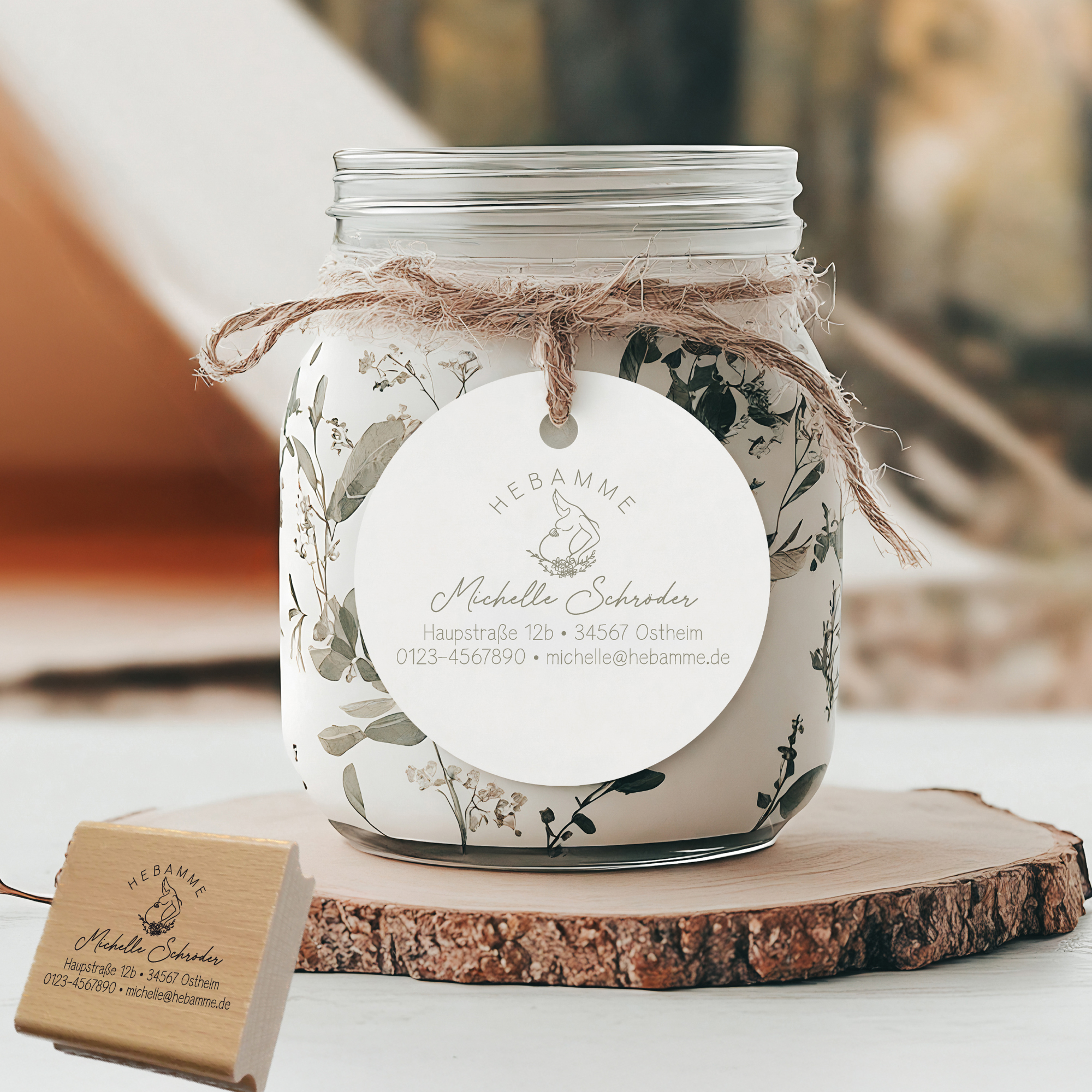 Adressstempel für Hebammen & Geburtshelfer "Michelle" – personalisiert