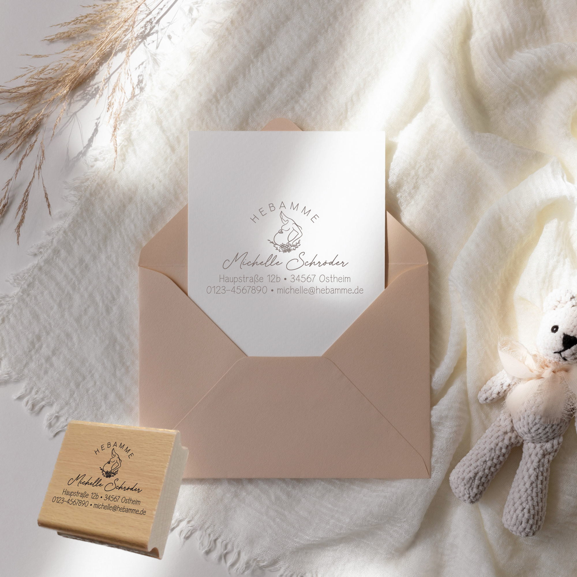 Adressstempel für Hebammen & Geburtshelfer "Michelle" – personalisiert