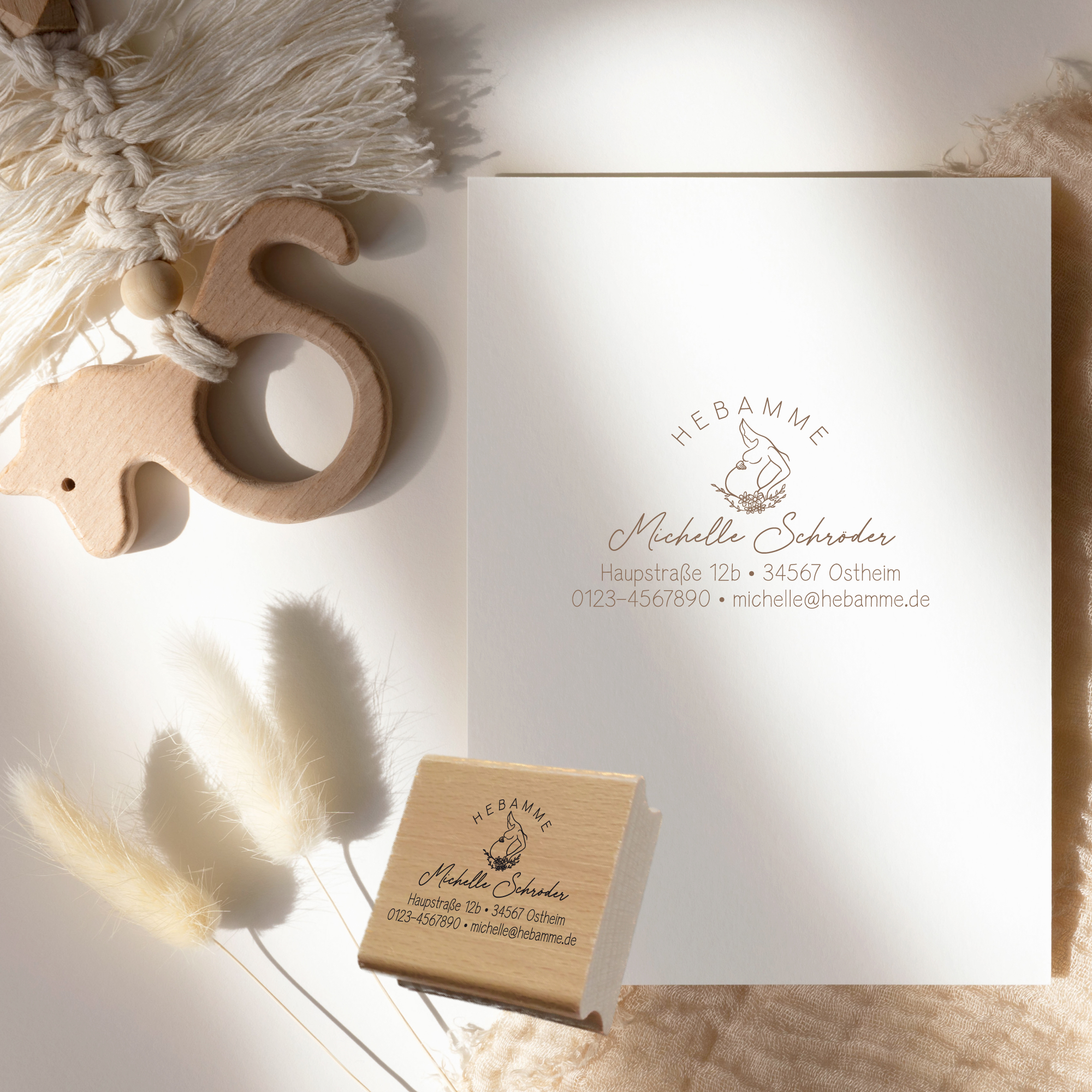 Adressstempel für Hebammen & Geburtshelfer "Michelle" – personalisiert
