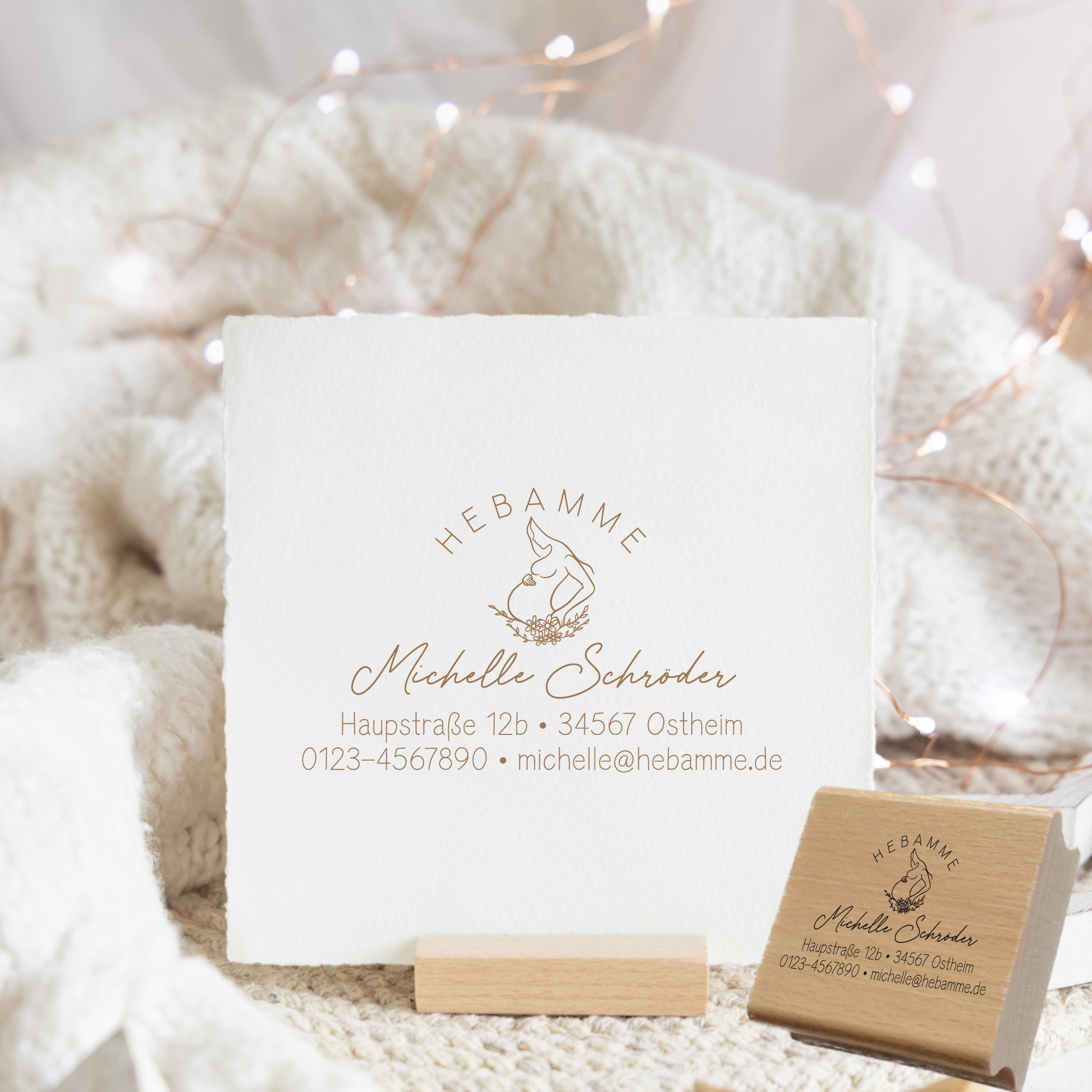 Adressstempel für Hebammen & Geburtshelfer "Michelle" – personalisiert