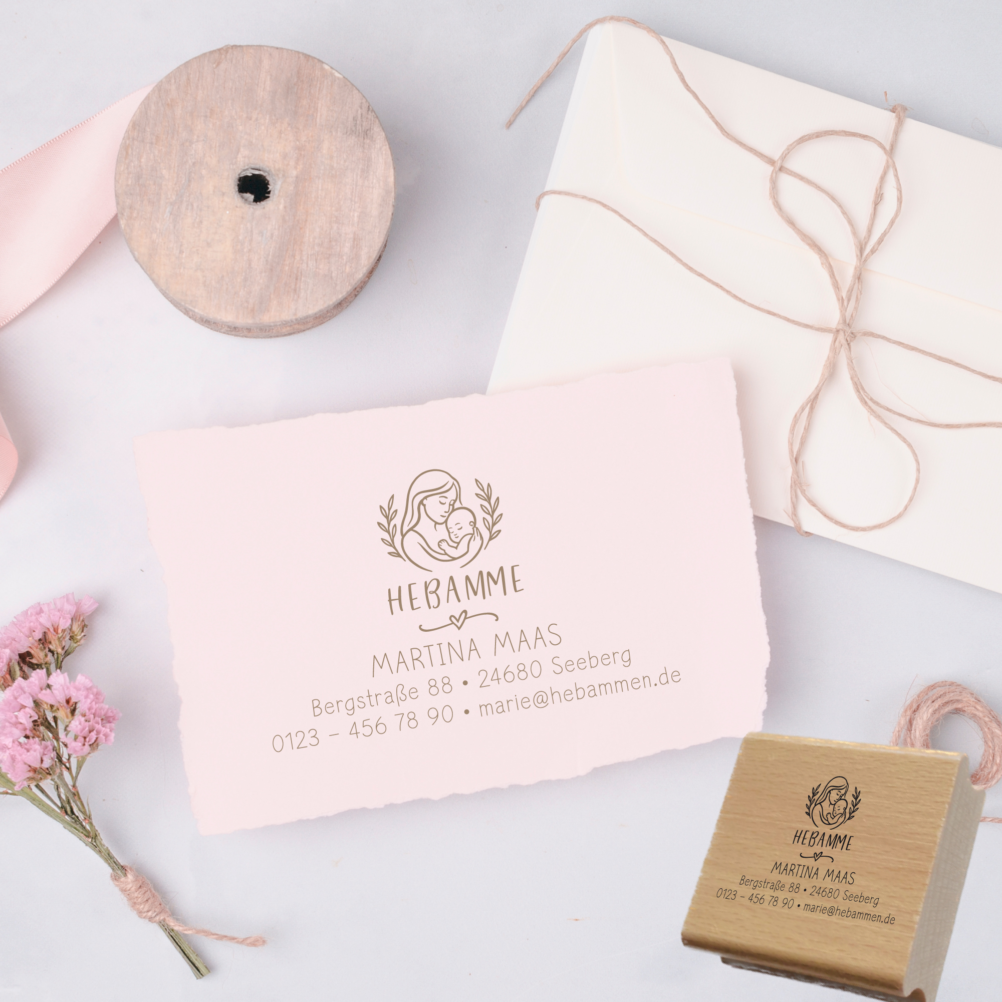 Adressstempel für Hebammen & Geburtshelfer "Martina" – personalisiert