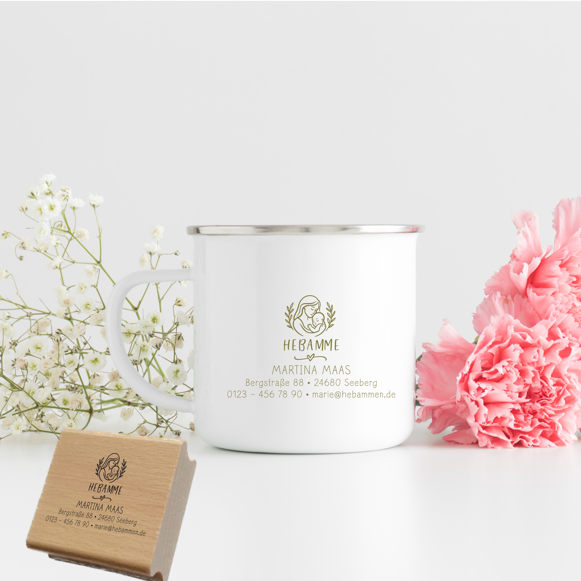 Adressstempel für Hebammen & Geburtshelfer "Martina" – personalisiert