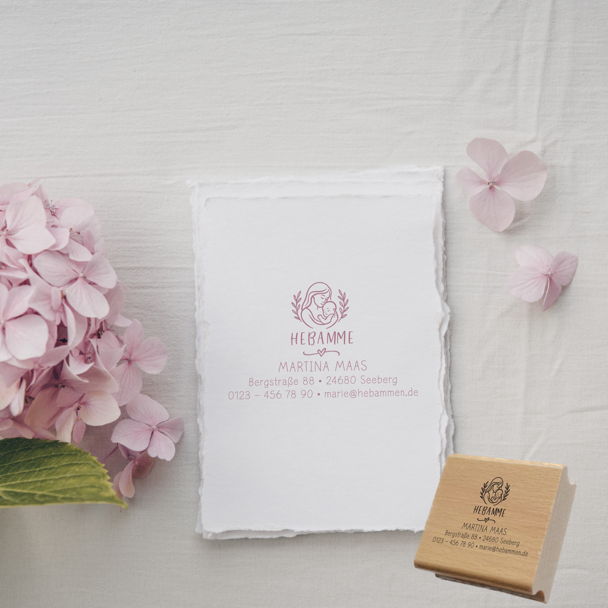 Adressstempel für Hebammen & Geburtshelfer "Martina" – personalisiert