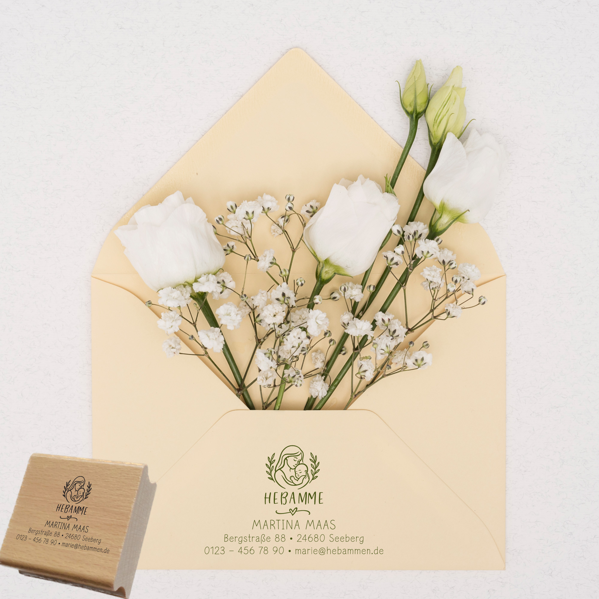 Adressstempel für Hebammen & Geburtshelfer "Martina" – personalisiert