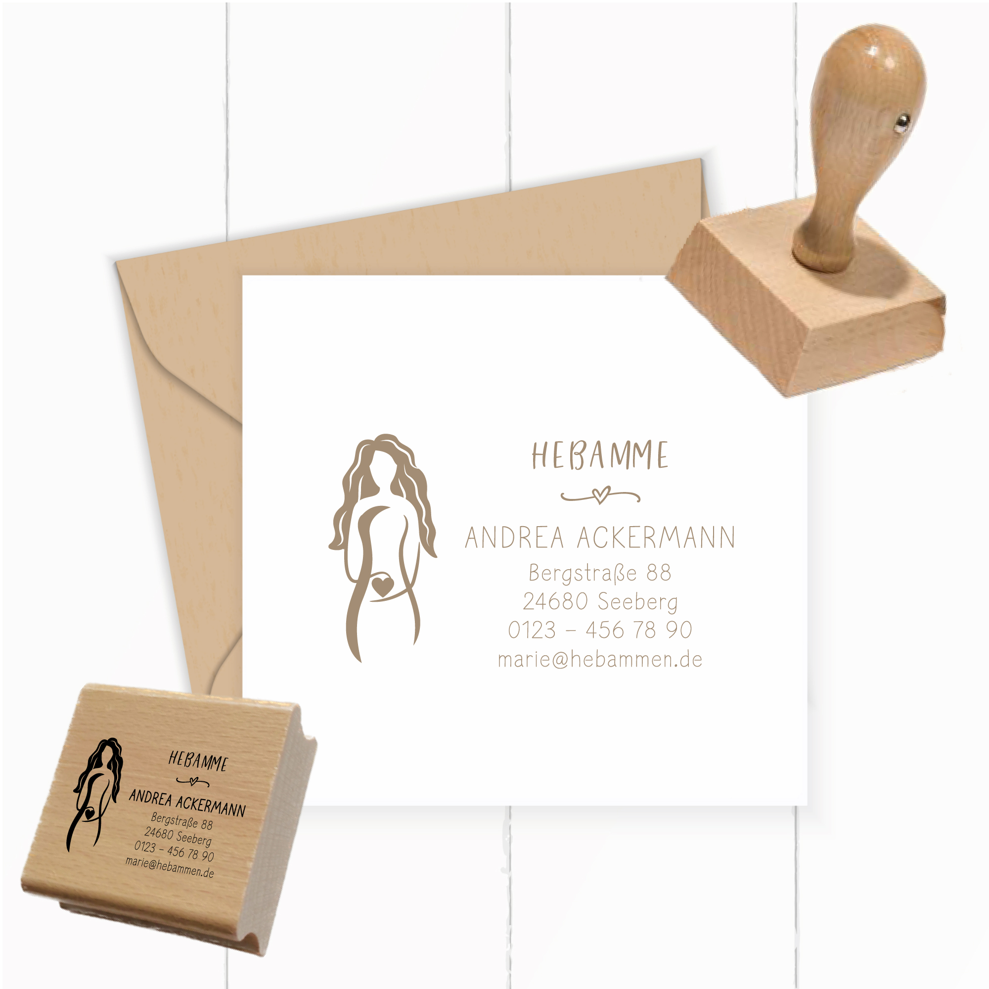 Adressstempel für Hebammen & Geburtshelfer "Andrea" – personalisiert - ST0604