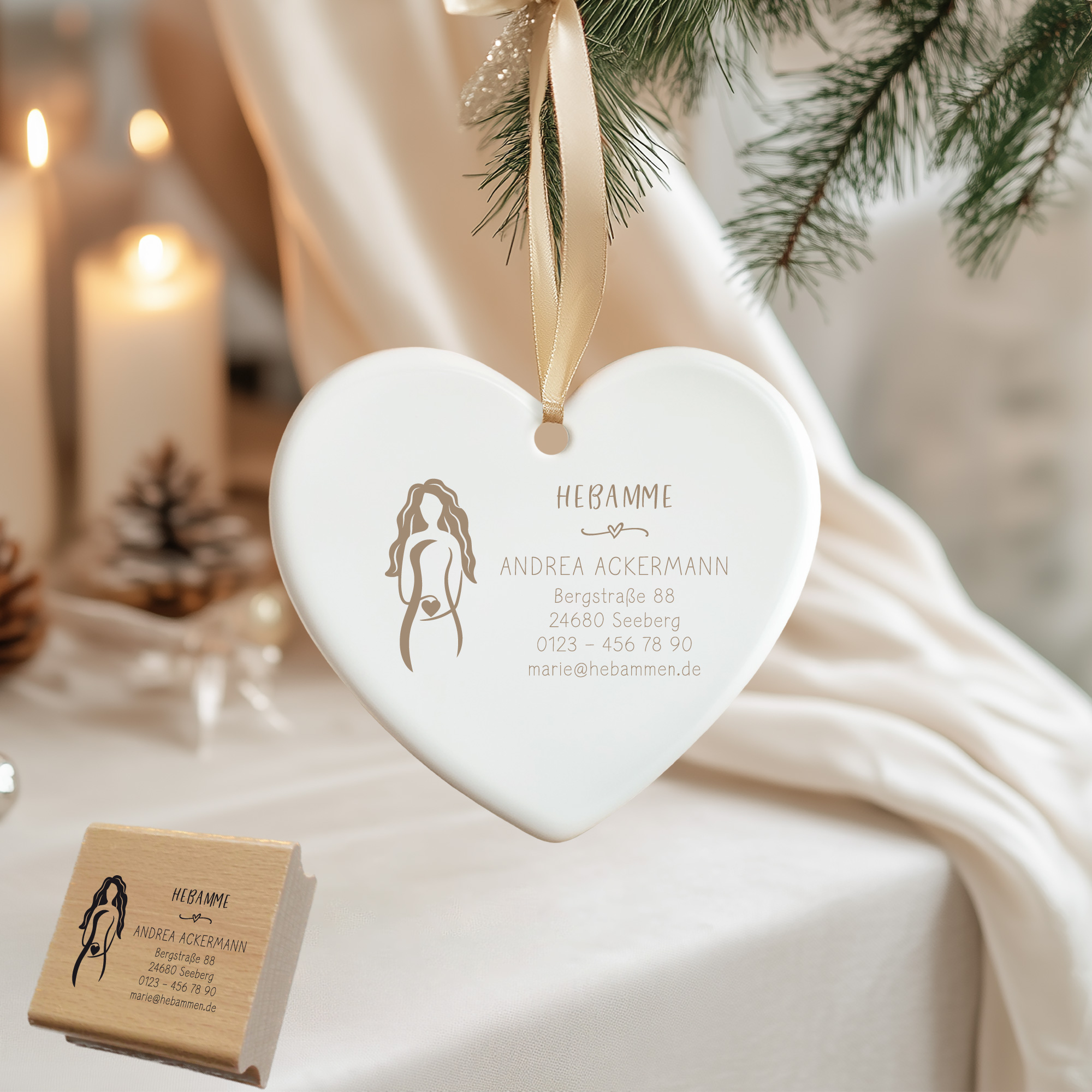 Adressstempel für Hebammen & Geburtshelfer "Andrea" – personalisiert