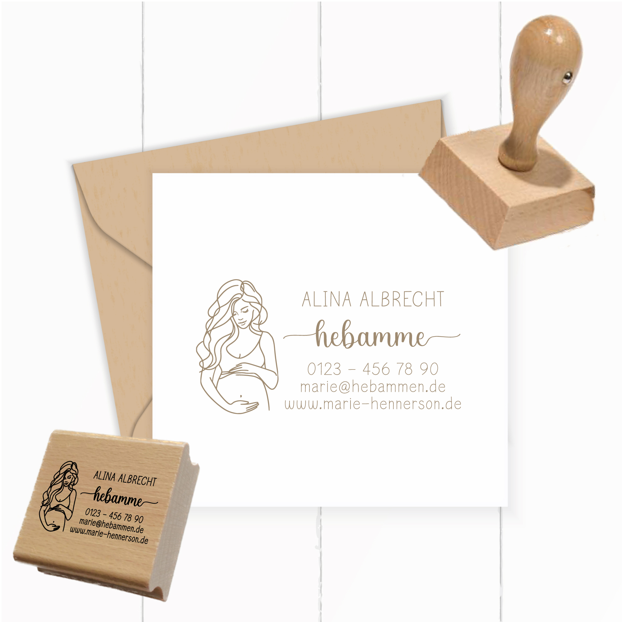 Adressstempel für Hebammen & Geburtshelfer "Alina" – personalisiert