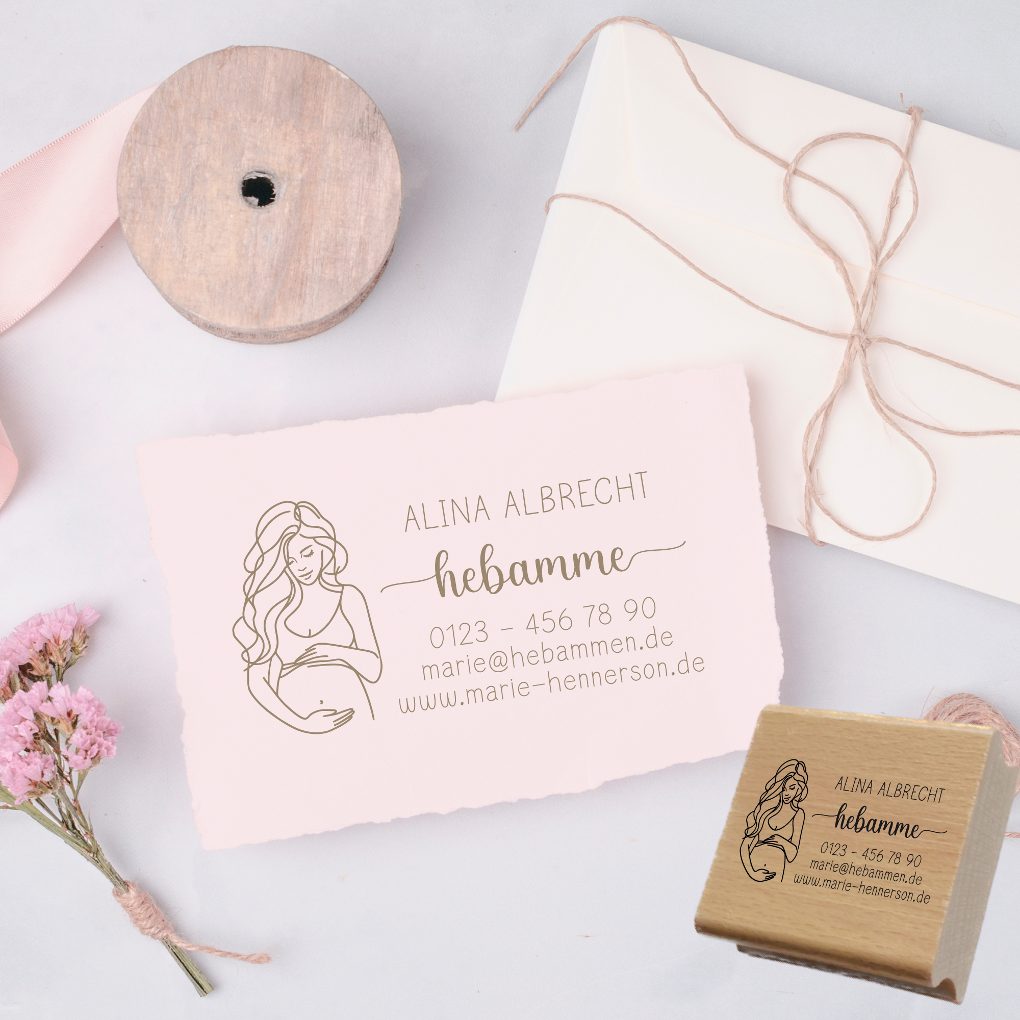 Adressstempel für Hebammen & Geburtshelfer "Alina" – personalisiert