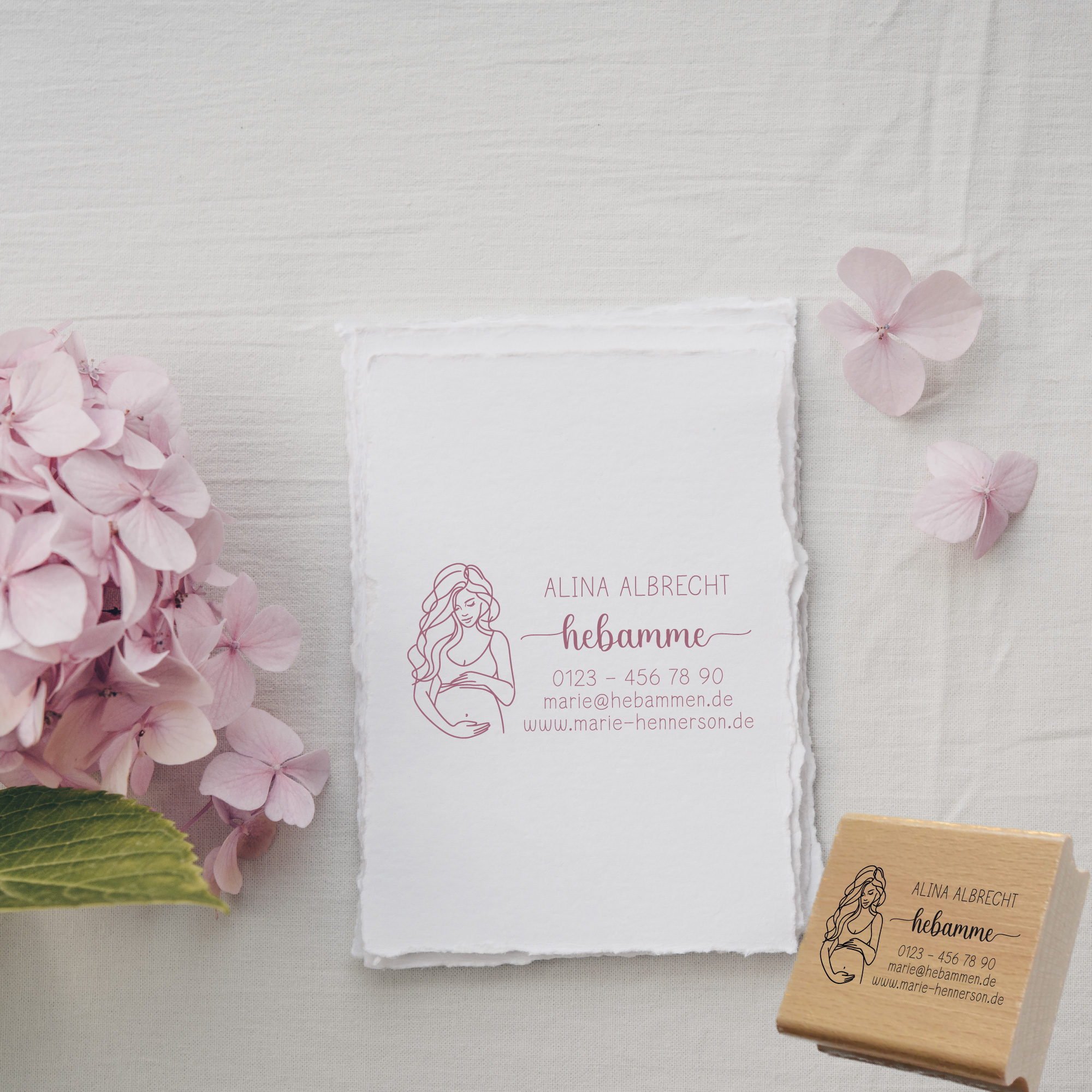 Adressstempel für Hebammen & Geburtshelfer "Alina" – personalisiert