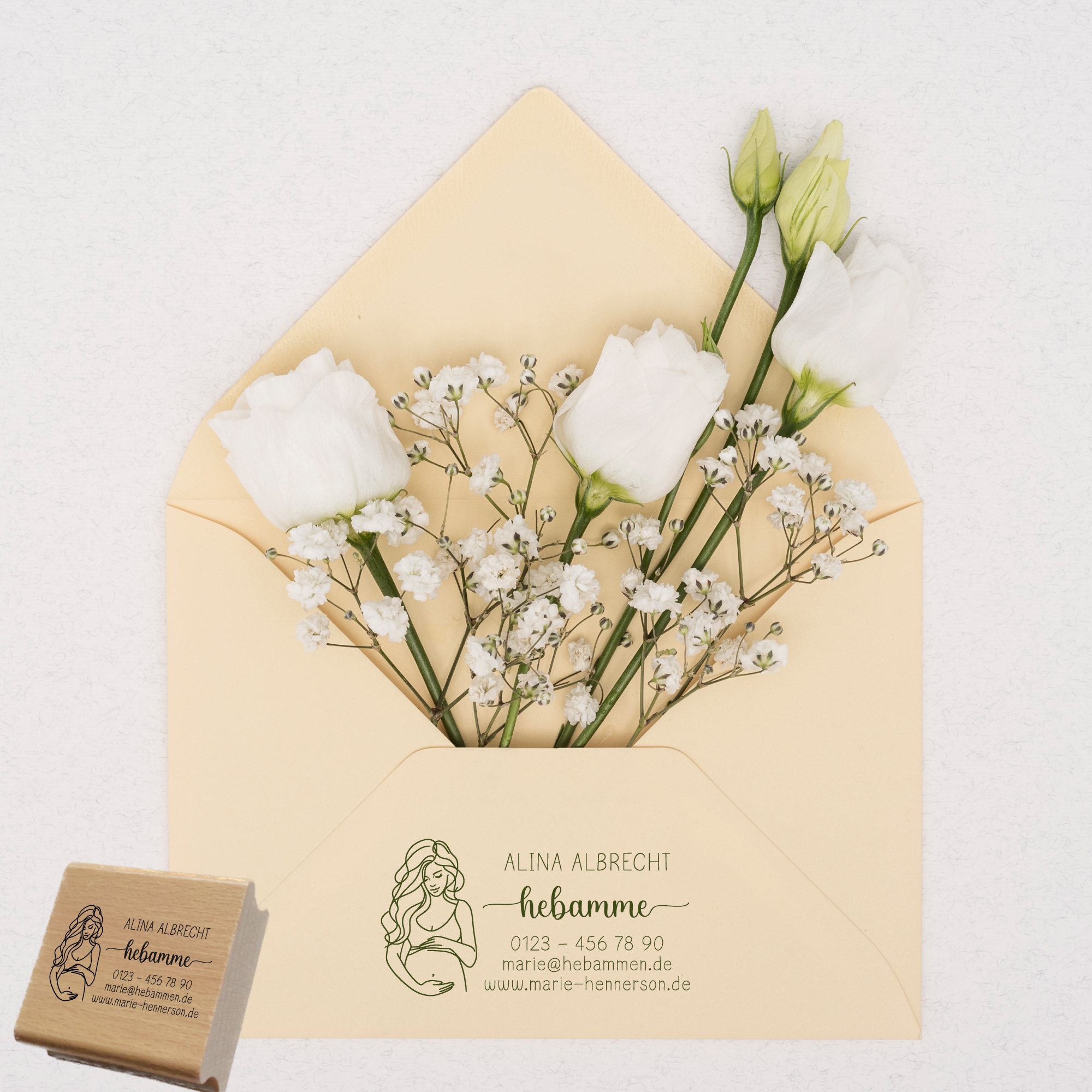 Adressstempel für Hebammen & Geburtshelfer "Alina" – personalisiert