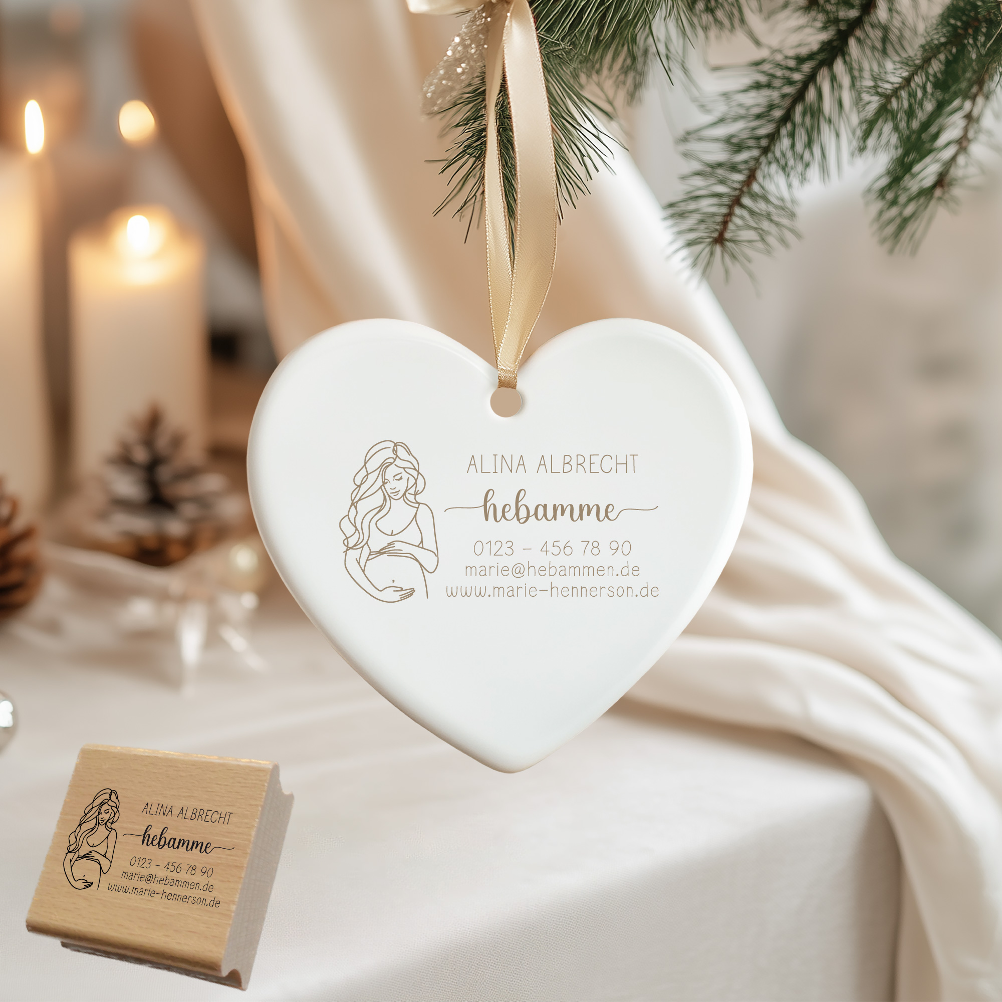 Adressstempel für Hebammen & Geburtshelfer "Alina" – personalisiert