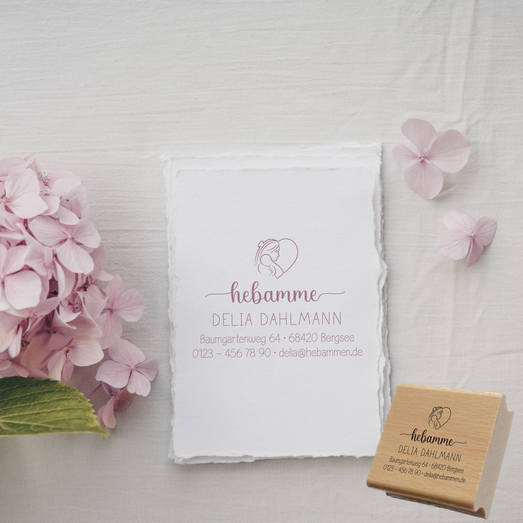 Adressstempel für Hebammen & Geburtshelfer "Delia" – personalisiert