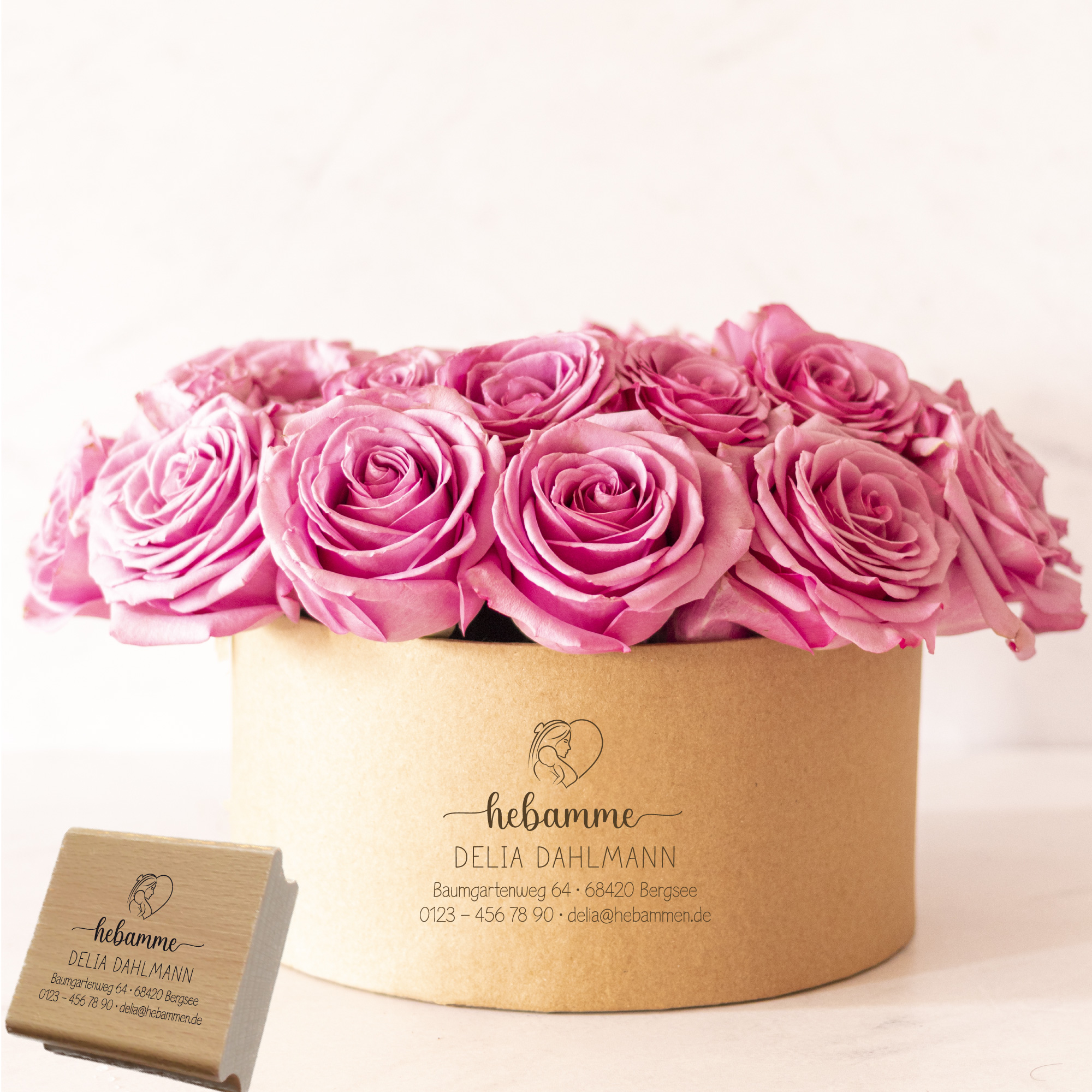 Adressstempel für Hebammen & Geburtshelfer "Delia" – personalisiert