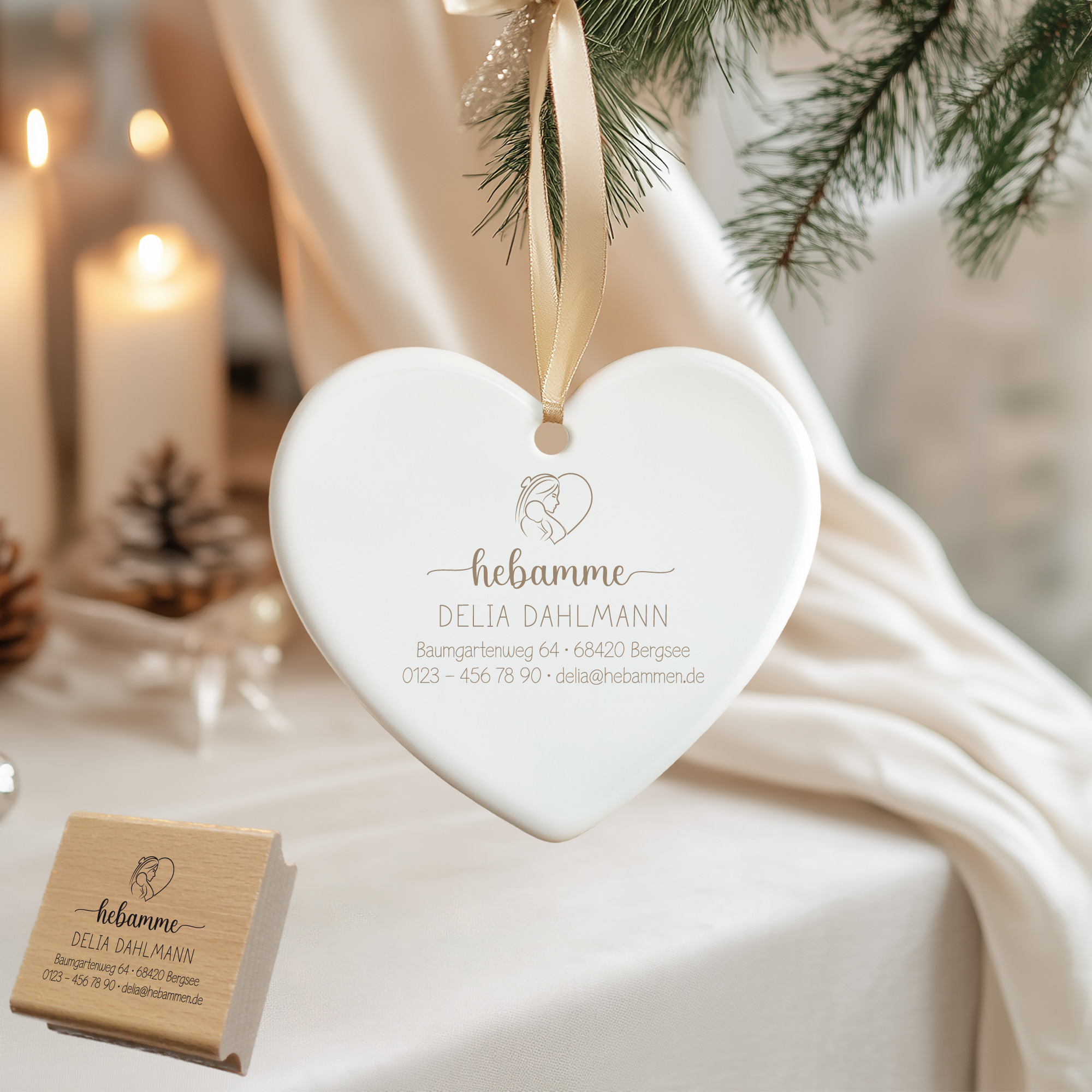 Adressstempel für Hebammen & Geburtshelfer "Delia" – personalisiert