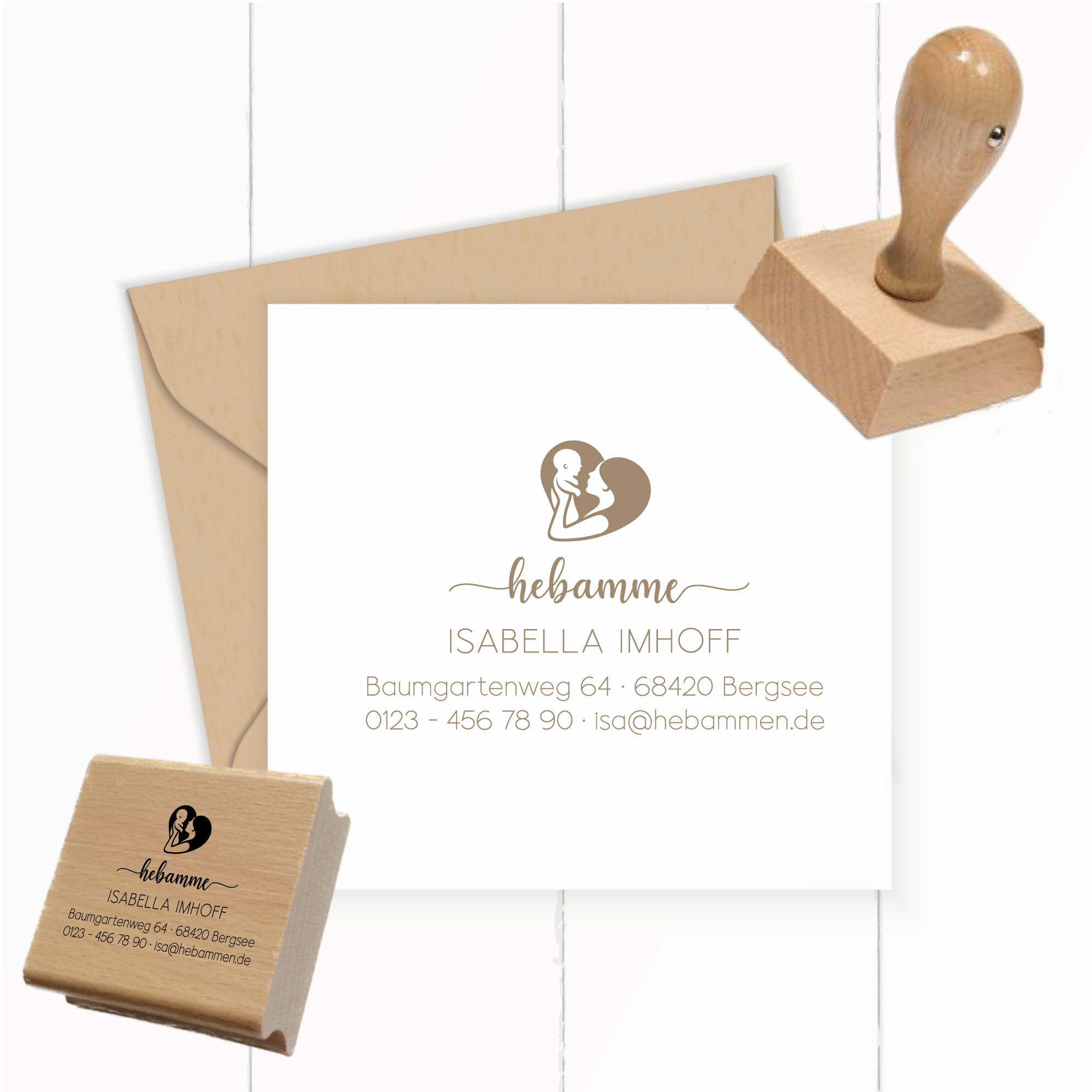 Adressstempel für Hebammen & Geburtshelfer "Isabella" – personalisiert